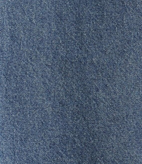 A Loves A Denim 3/4 Puffed Sleeve Pleated Shoulder Tie Neck Denim Top Product Image