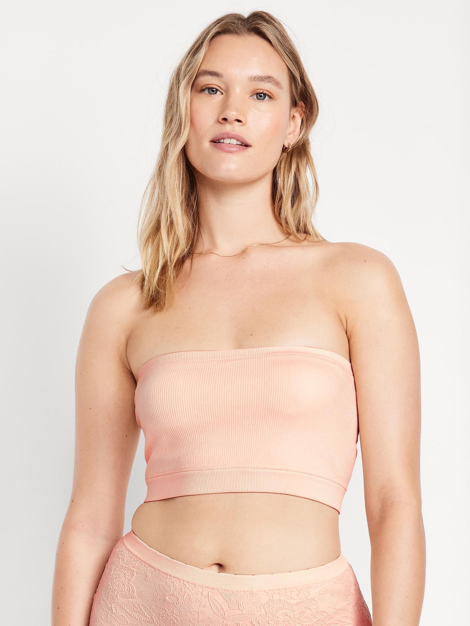 Seamless Ribbed Longline Bandeau Bra Product Image