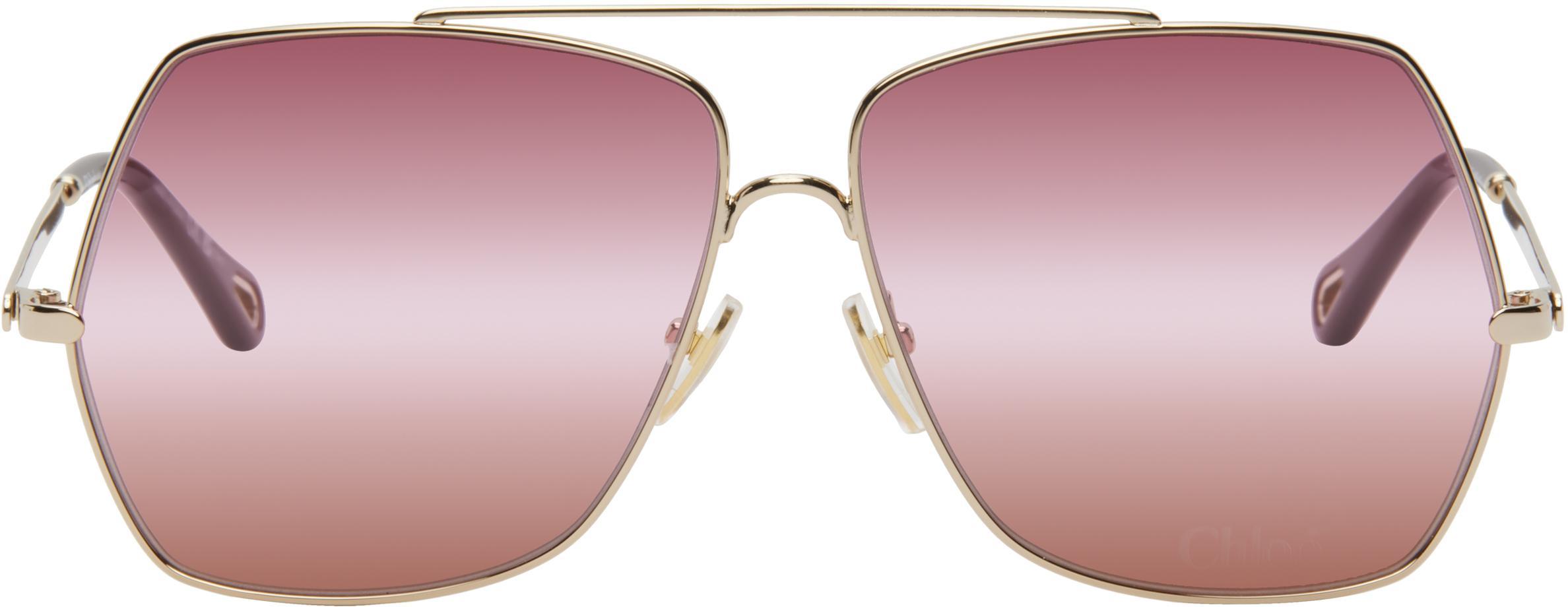 CHLOÉ Gold Aly Sunglasses In 003 Gold Product Image