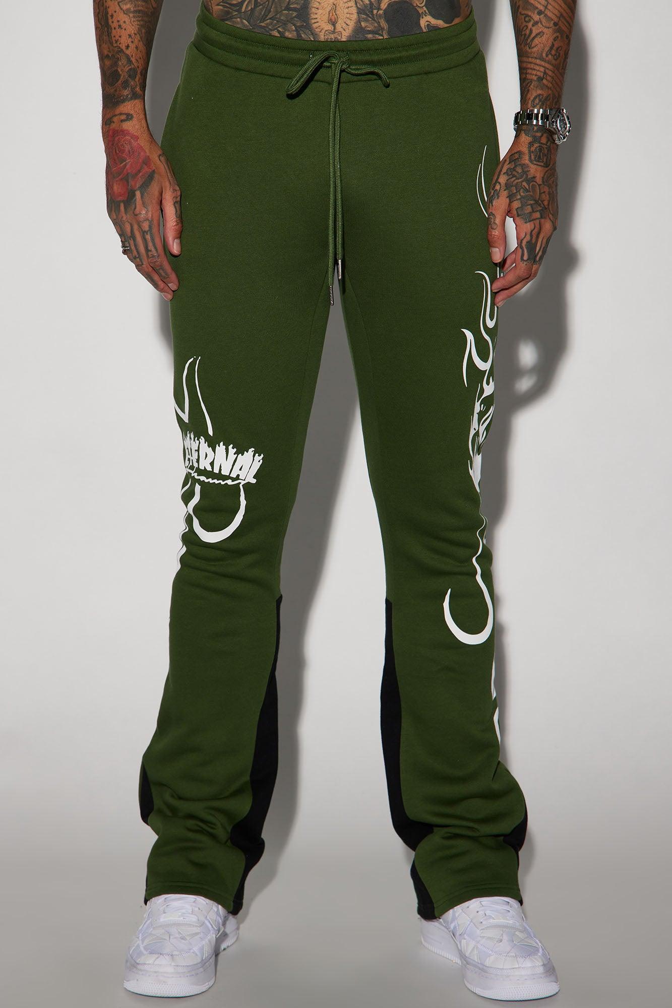 Eternal Flame Flared Sweatpants - Olive Product Image