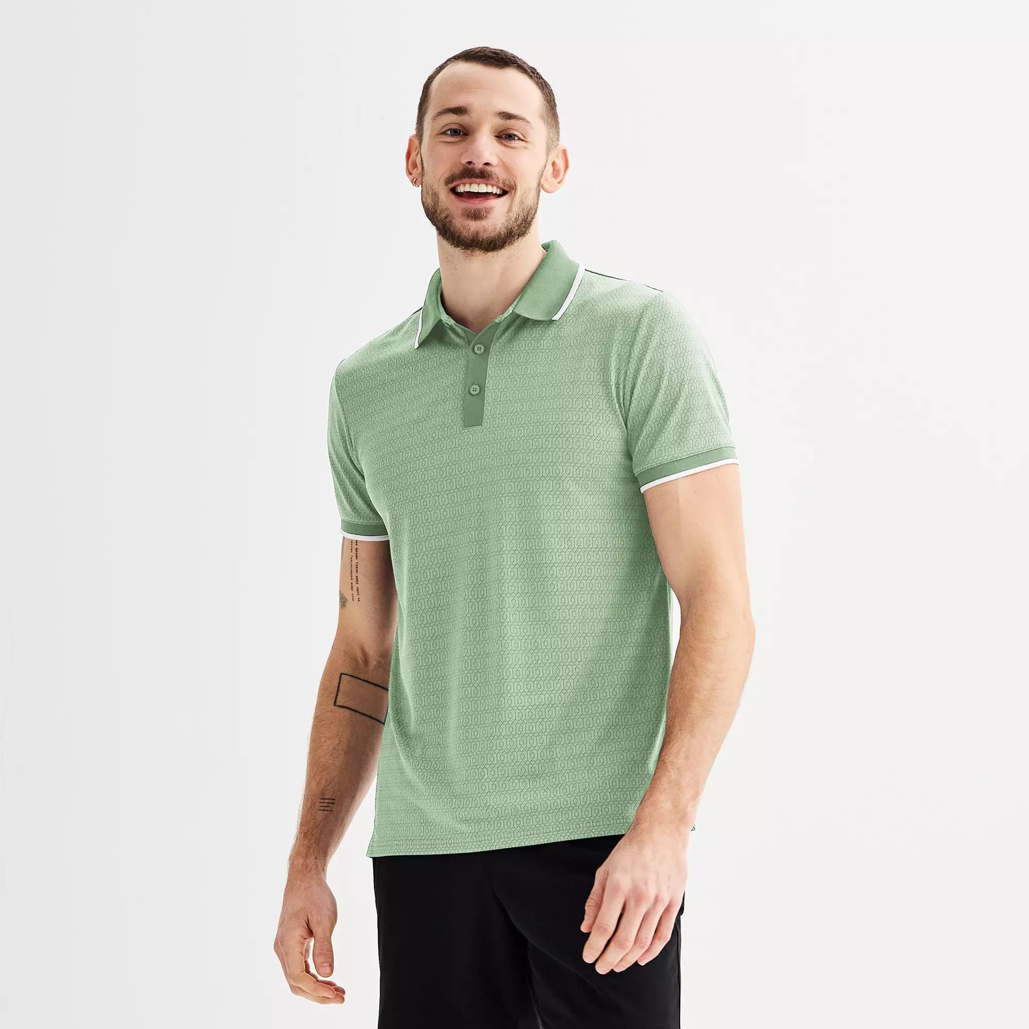 Men's FLX Tipped Commuter Polo, Size: XL, Light Green Product Image