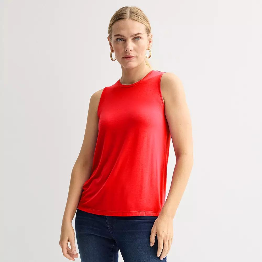 Nine West Essential Easy High-Neck Tank Top, Women's, Size: XS, Raleigh Red Product Image