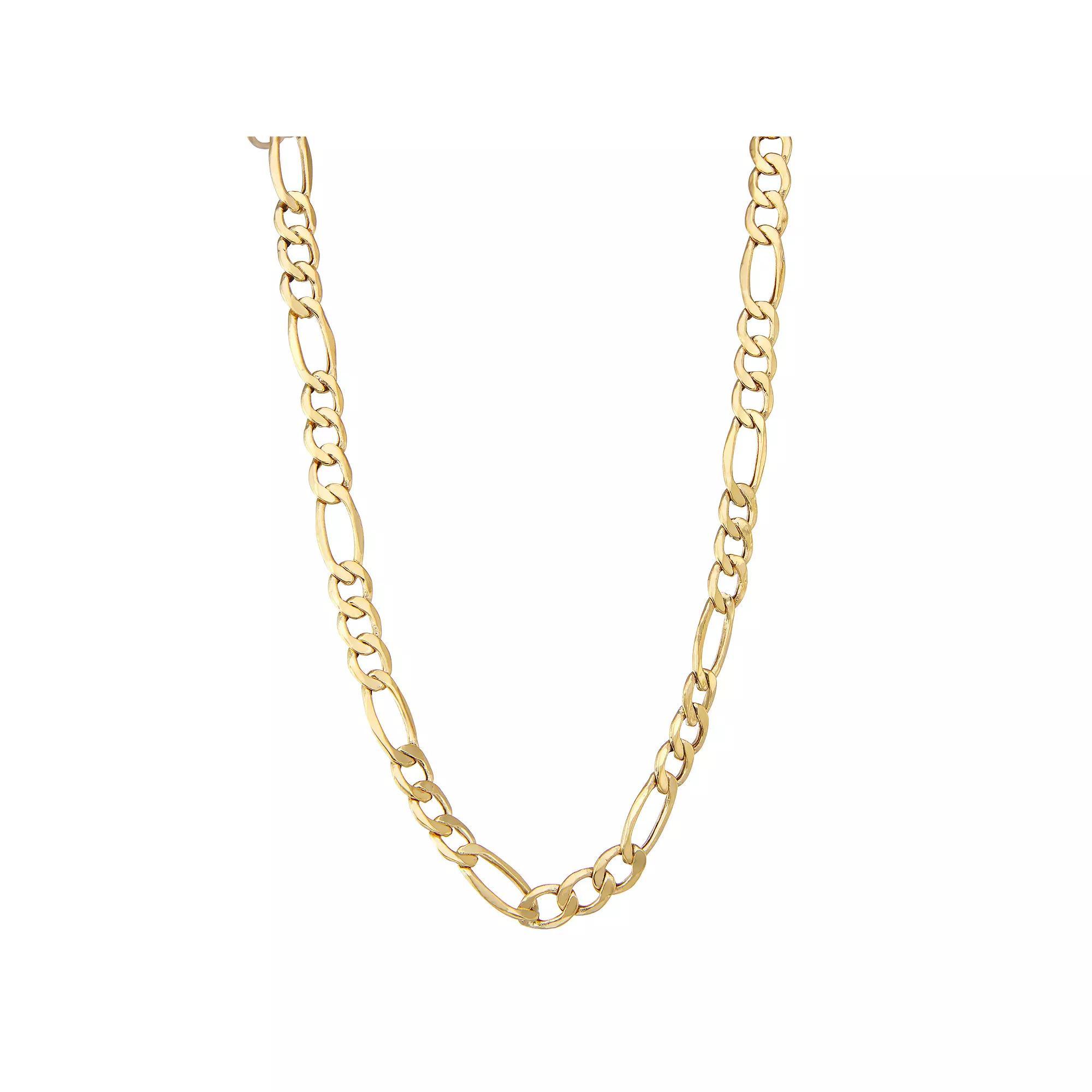 Jordan Blue Mens 14k Gold Figaro Chain Necklace White Product Image