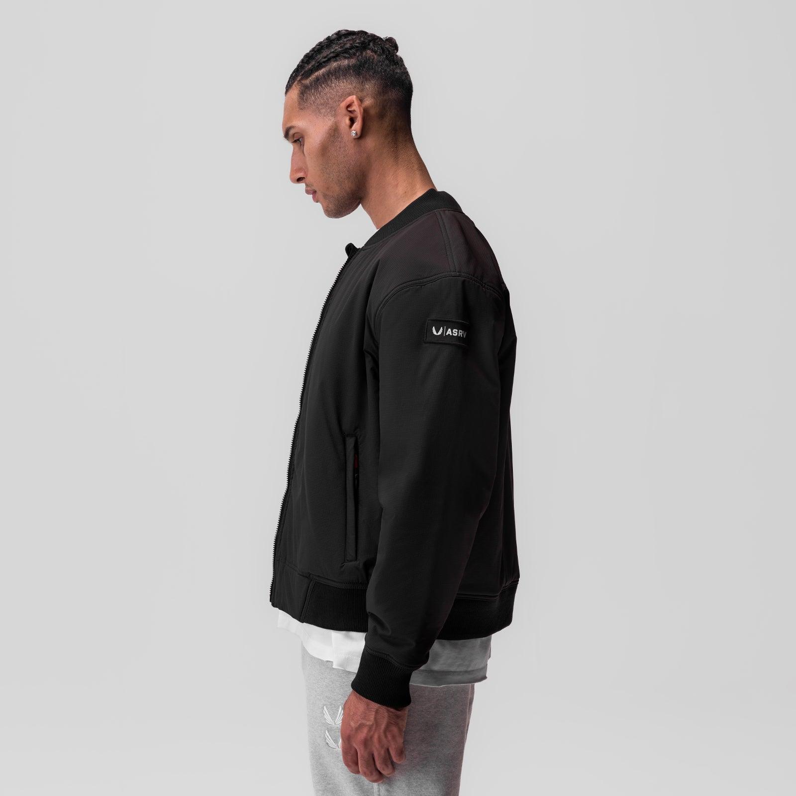 0858. Ripstop Insulated Bomber Jacket - Black Product Image