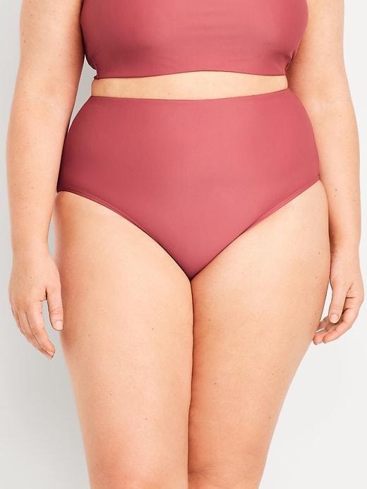 High-Waisted French-Cut Bikini Swim Bottoms Product Image