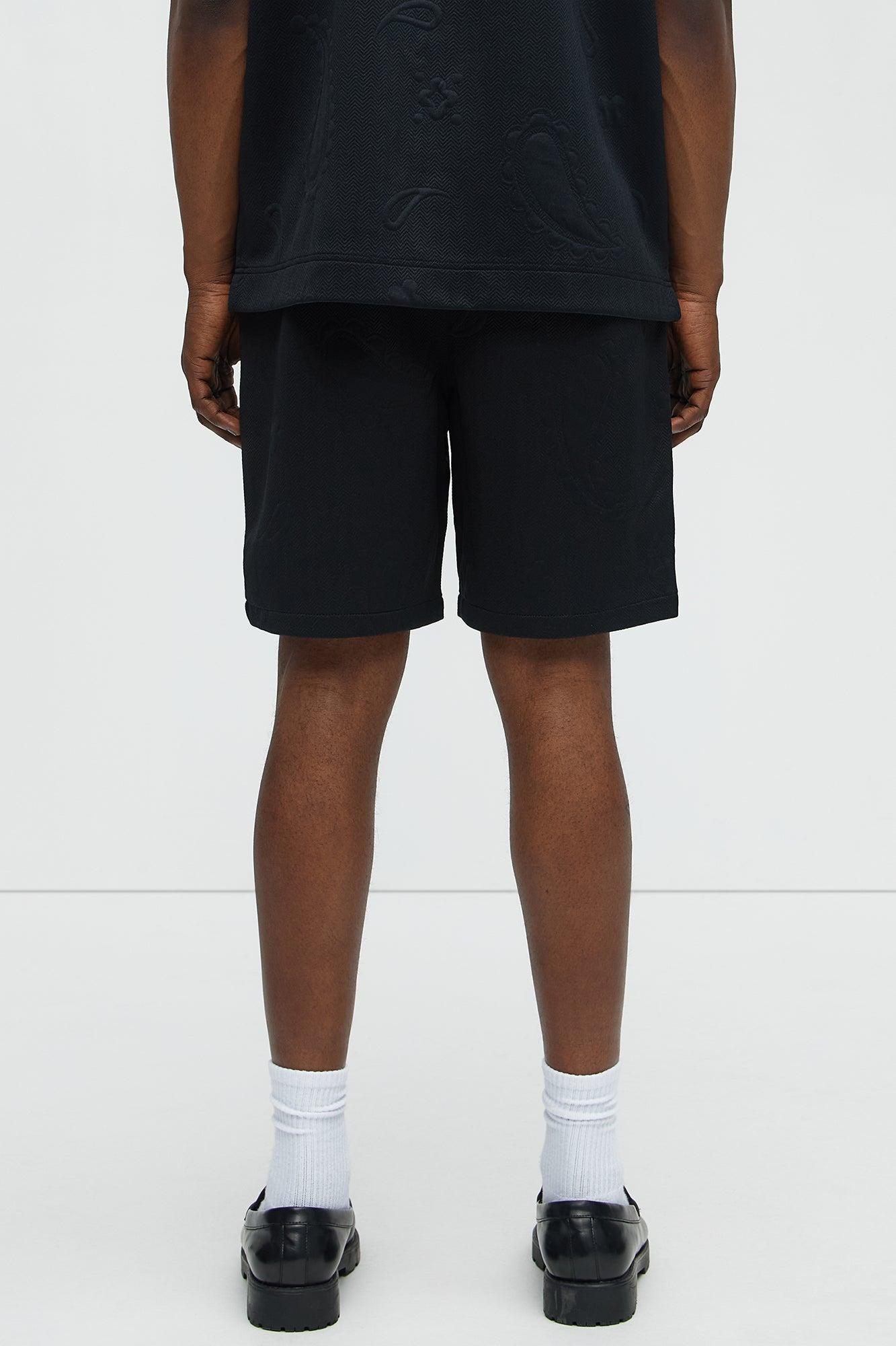 Heavyweight Textured Jacquard Relaxed Short - Black Product Image