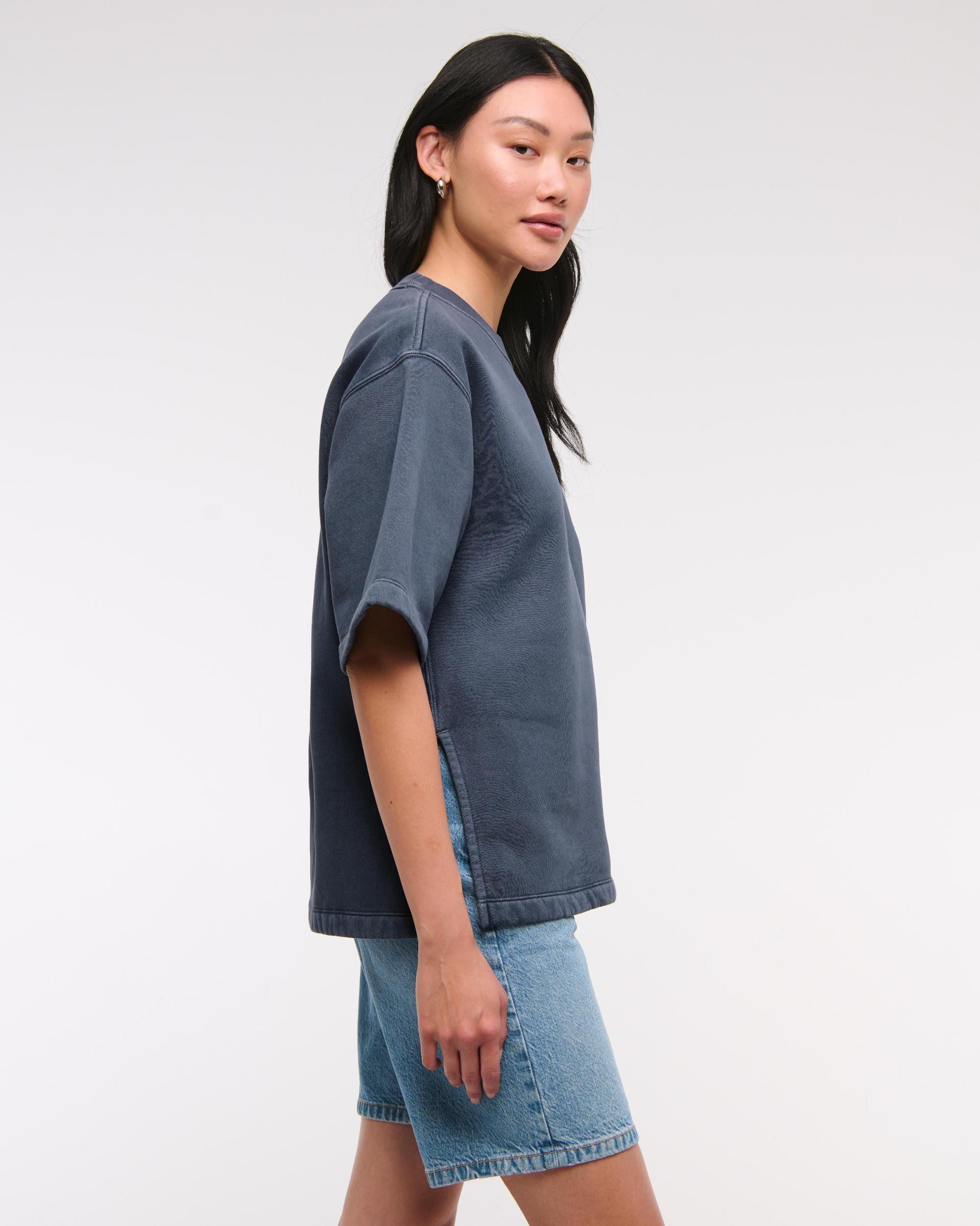 Oversized Short-Sleeve Fleece Tee Product Image