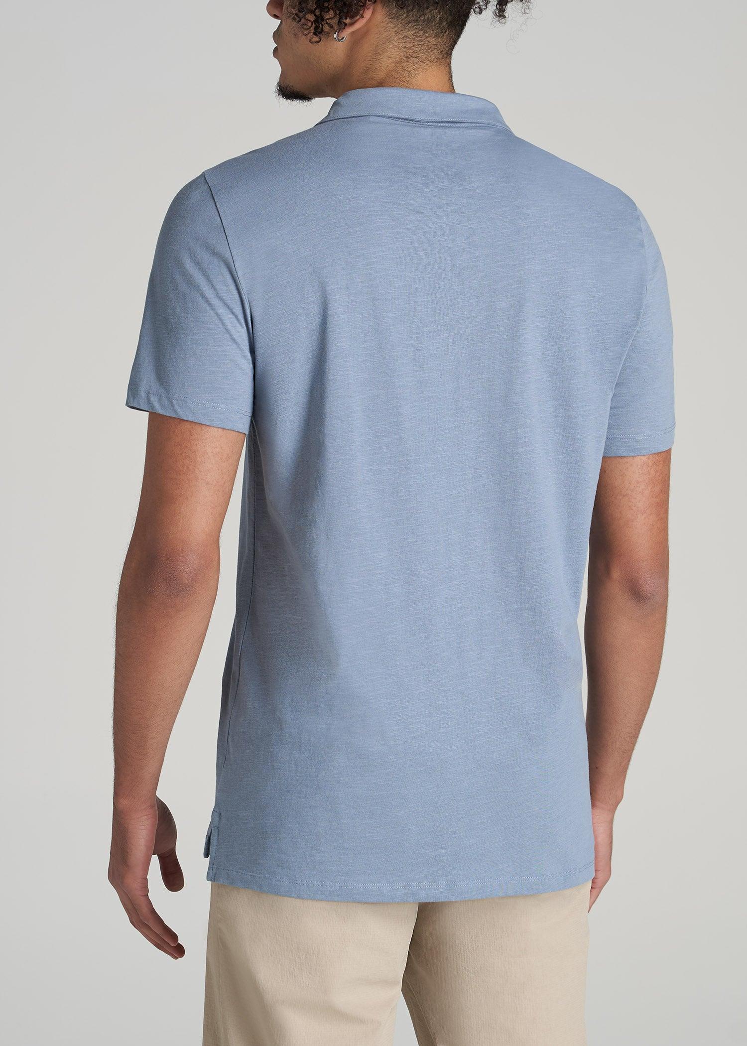 Slub Self Collar Tall Polo Shirt in Navy Product Image