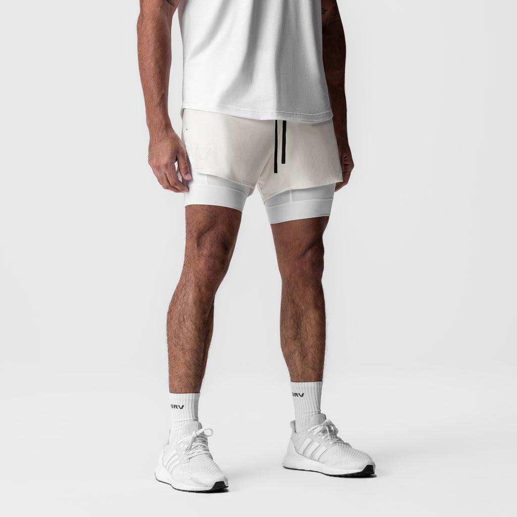 0828. AeroSilver® 5" Liner Short - Ivory Cream "Wings"/White Male Product Image