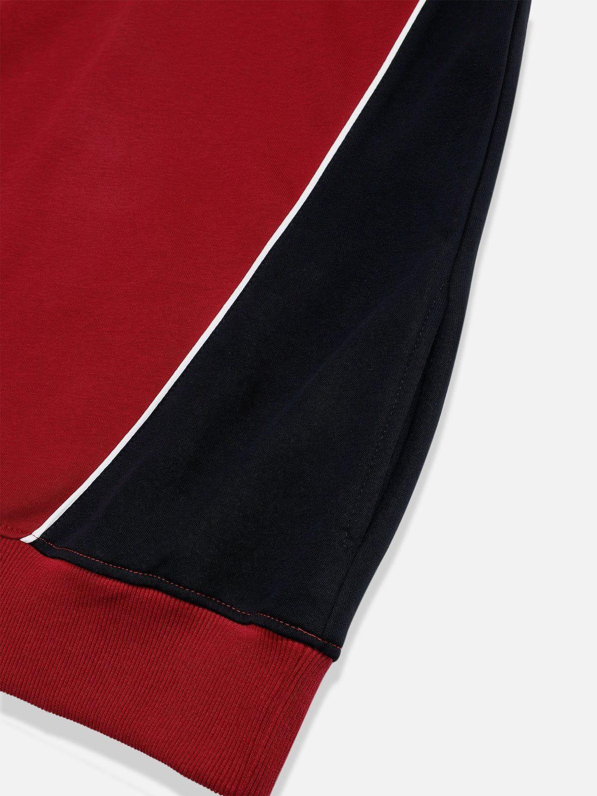 Aelfric Eden Color Blocking Embroidery Hoodie Product Image