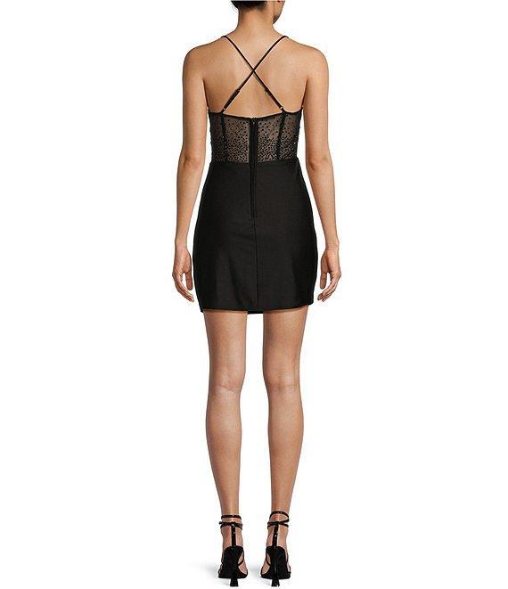 B. Darlin Spaghetti Strap Cowl Neck Shirred Detail Slim Dress Product Image