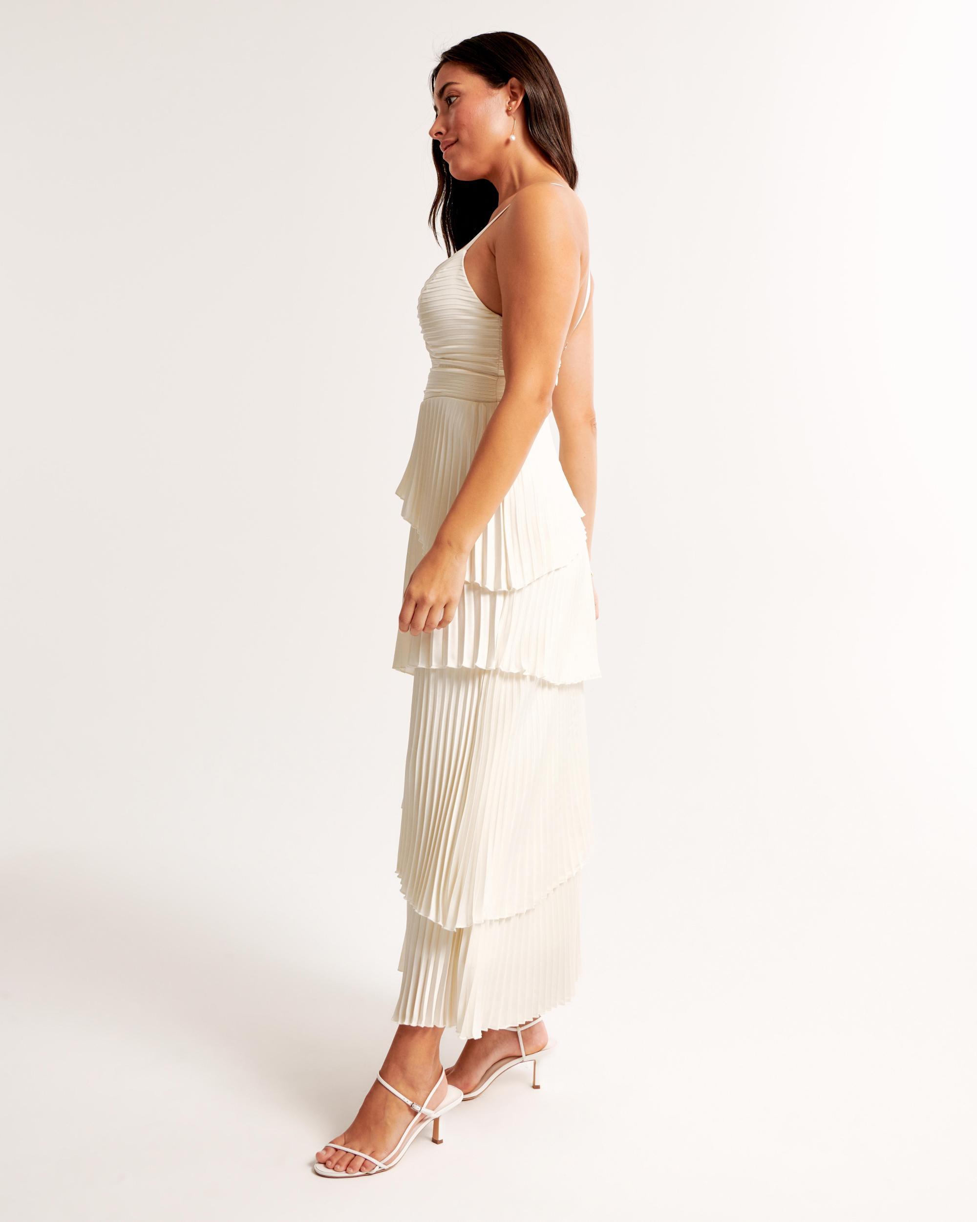 The A&F Giselle Pleated Tiered Maxi Dress Product Image