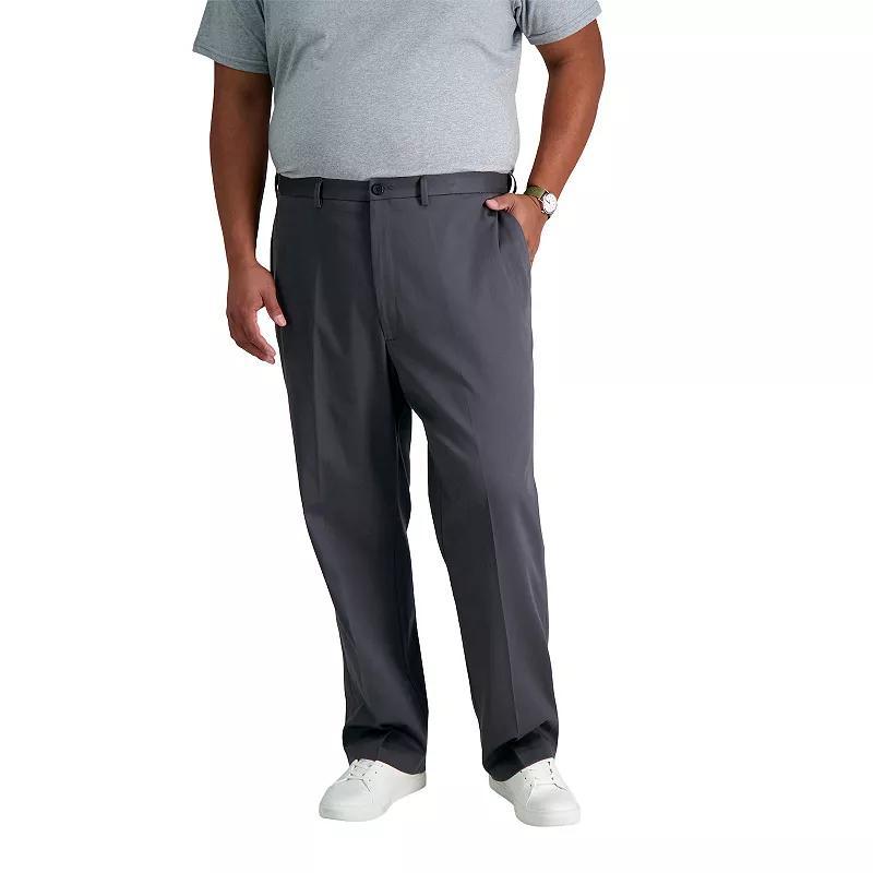 Big & Tall Haggar® Premium Stretch No-Iron Khaki Flat-Front Pants, Men's, Size: 44X30, Dark Blue Product Image