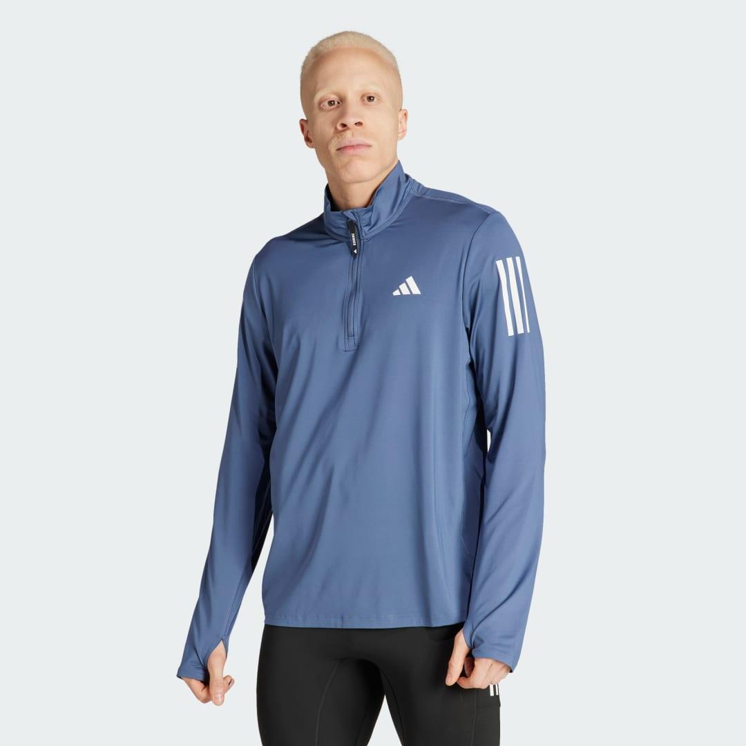 adidas Own the Run Half-Zip Jacket Black S Mens Product Image