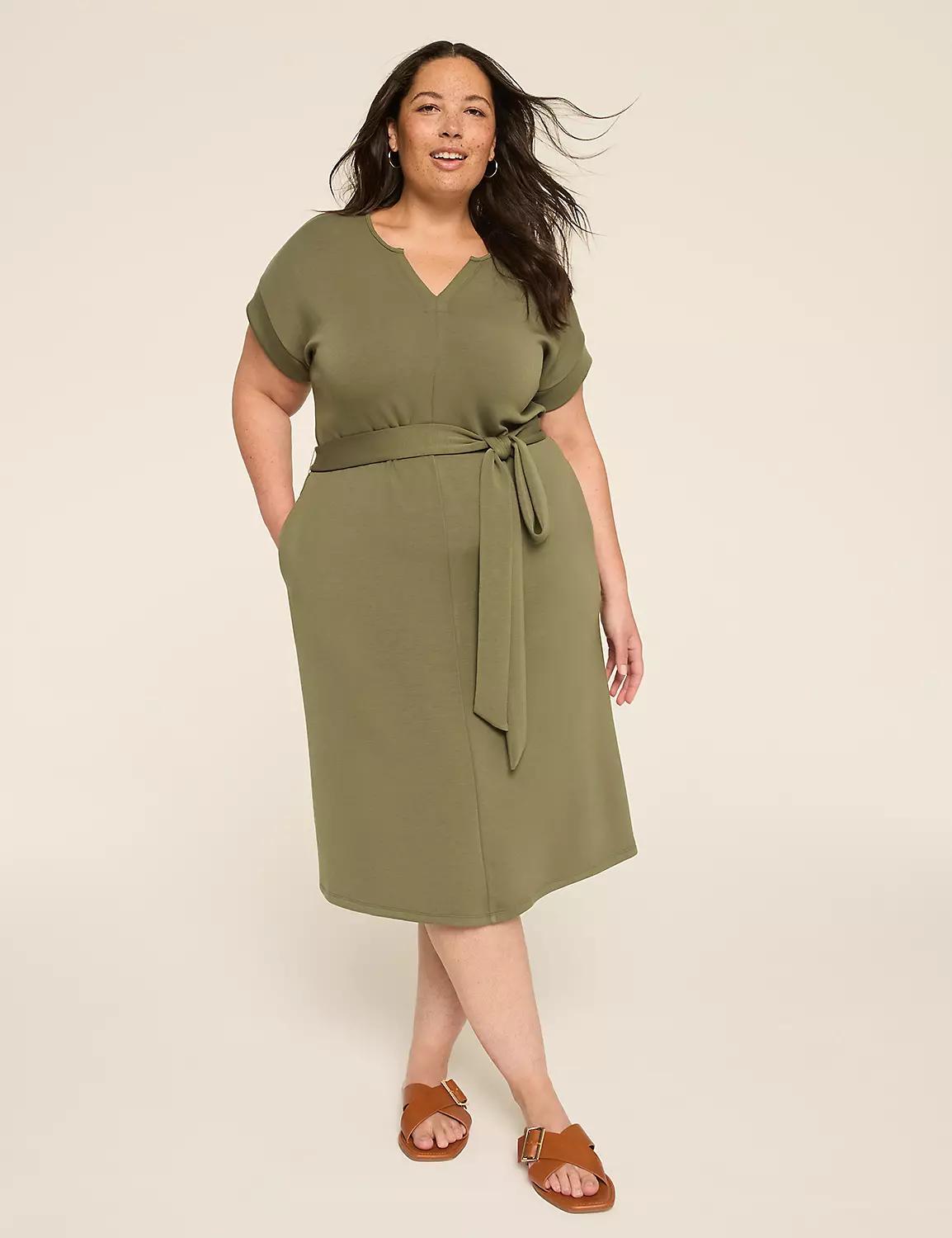 Journey Notch-Neck Dolman-Sleeve Dress Product Image