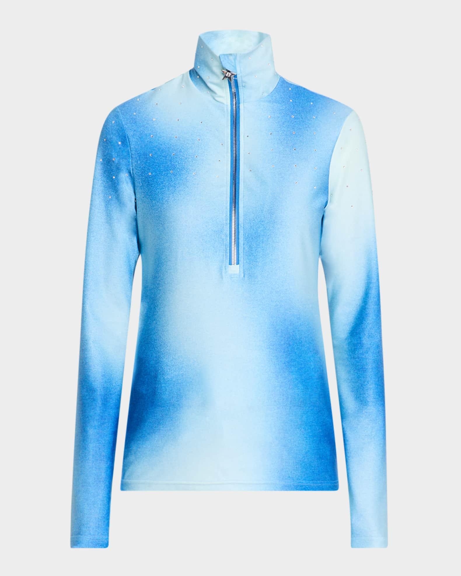 Jean Crystal Denim Printed Ski Pully  Product Image
