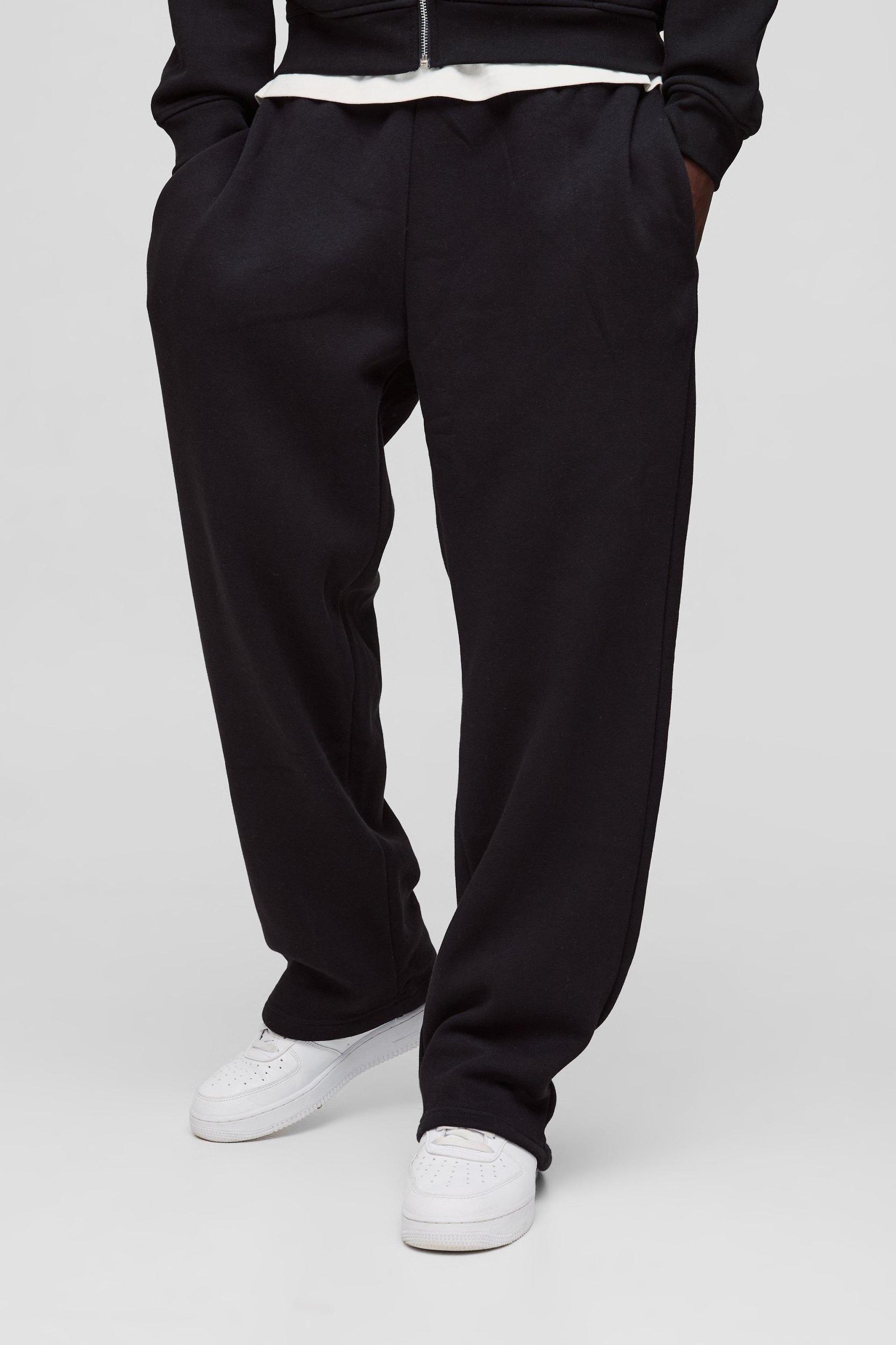 Mens 330gsm Basic Straight Fit Sweatpants - Black Product Image