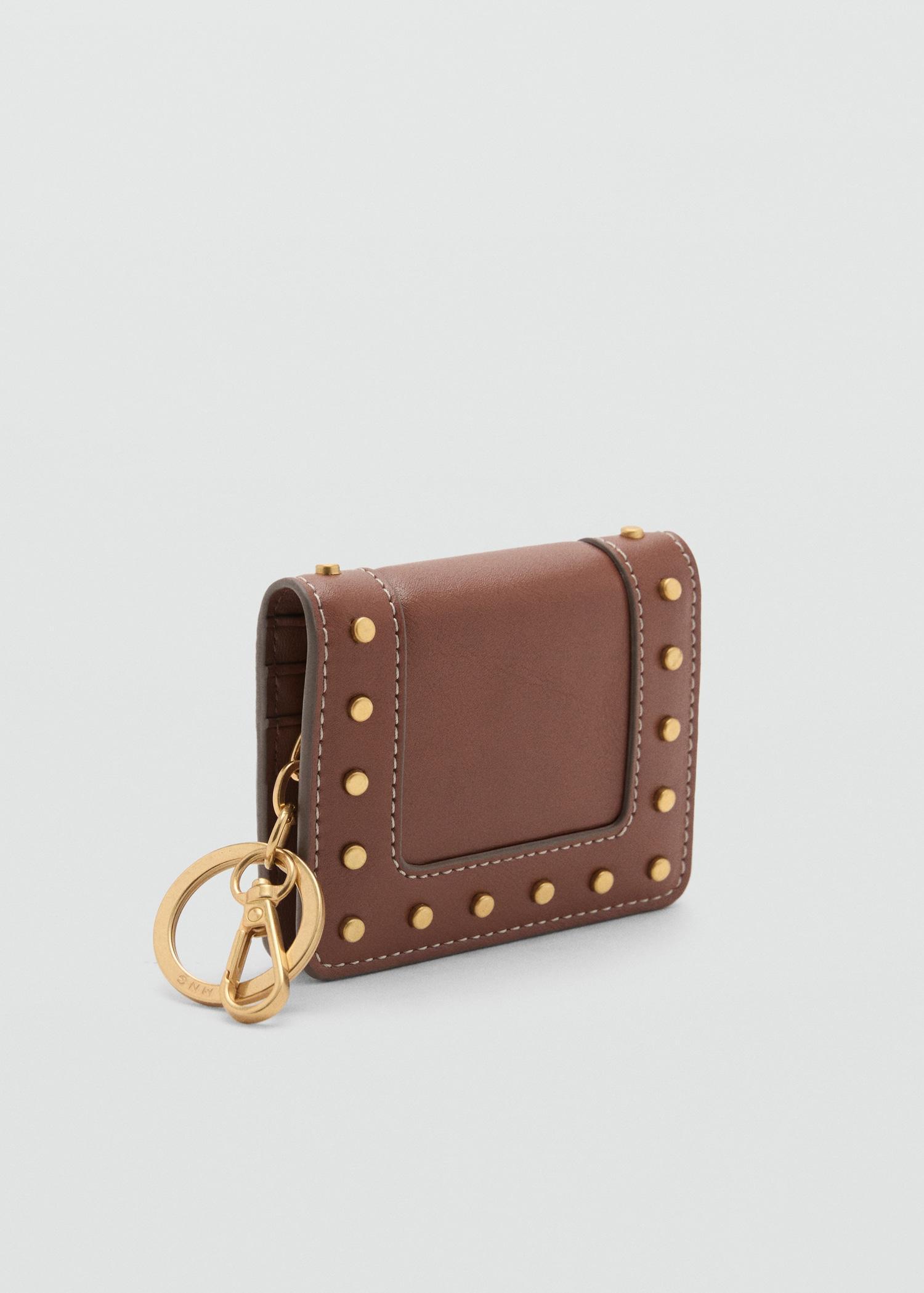 Studded wallet with keychain detail - Women | MANGO USA Product Image
