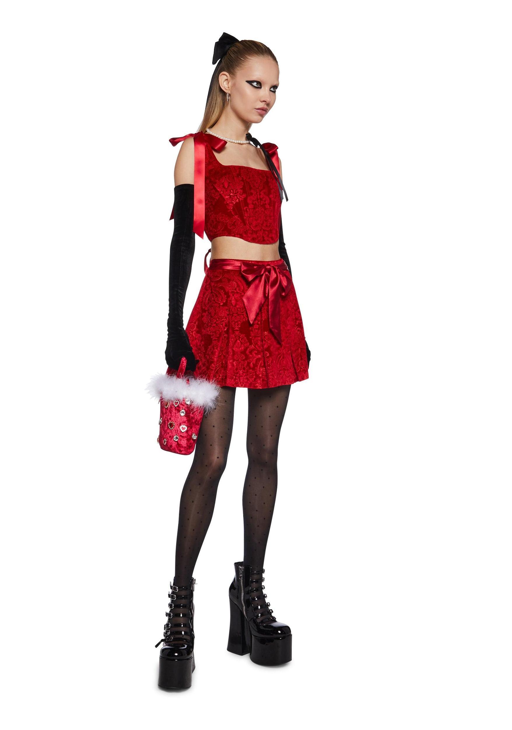 December Dilemma Mini Skirt - Red Baby Product Image
