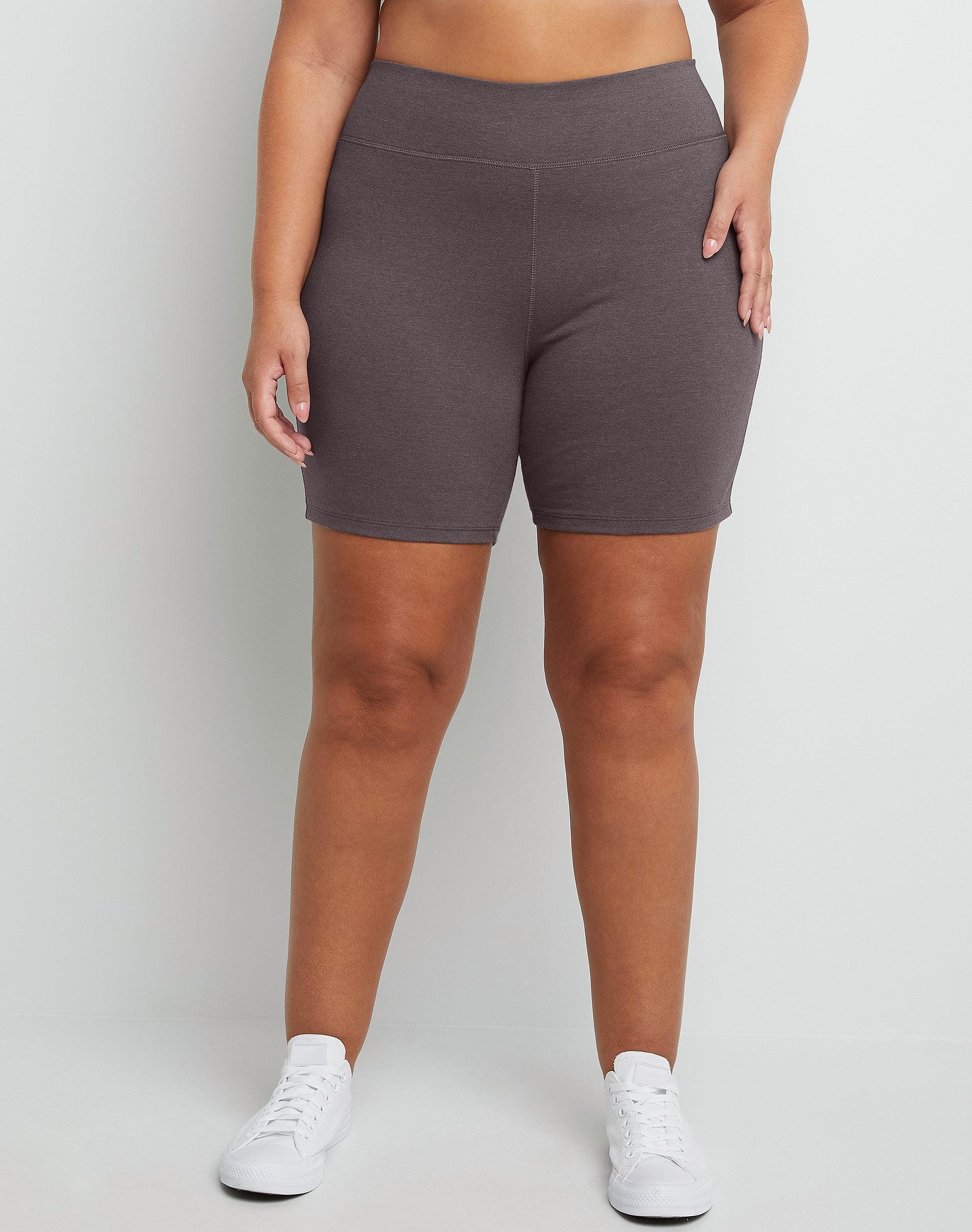 Hanes Just My Size Womens Stretch Jersey Bike Shorts, 9 (Plus ) Charcoal Heather 5X Product Image