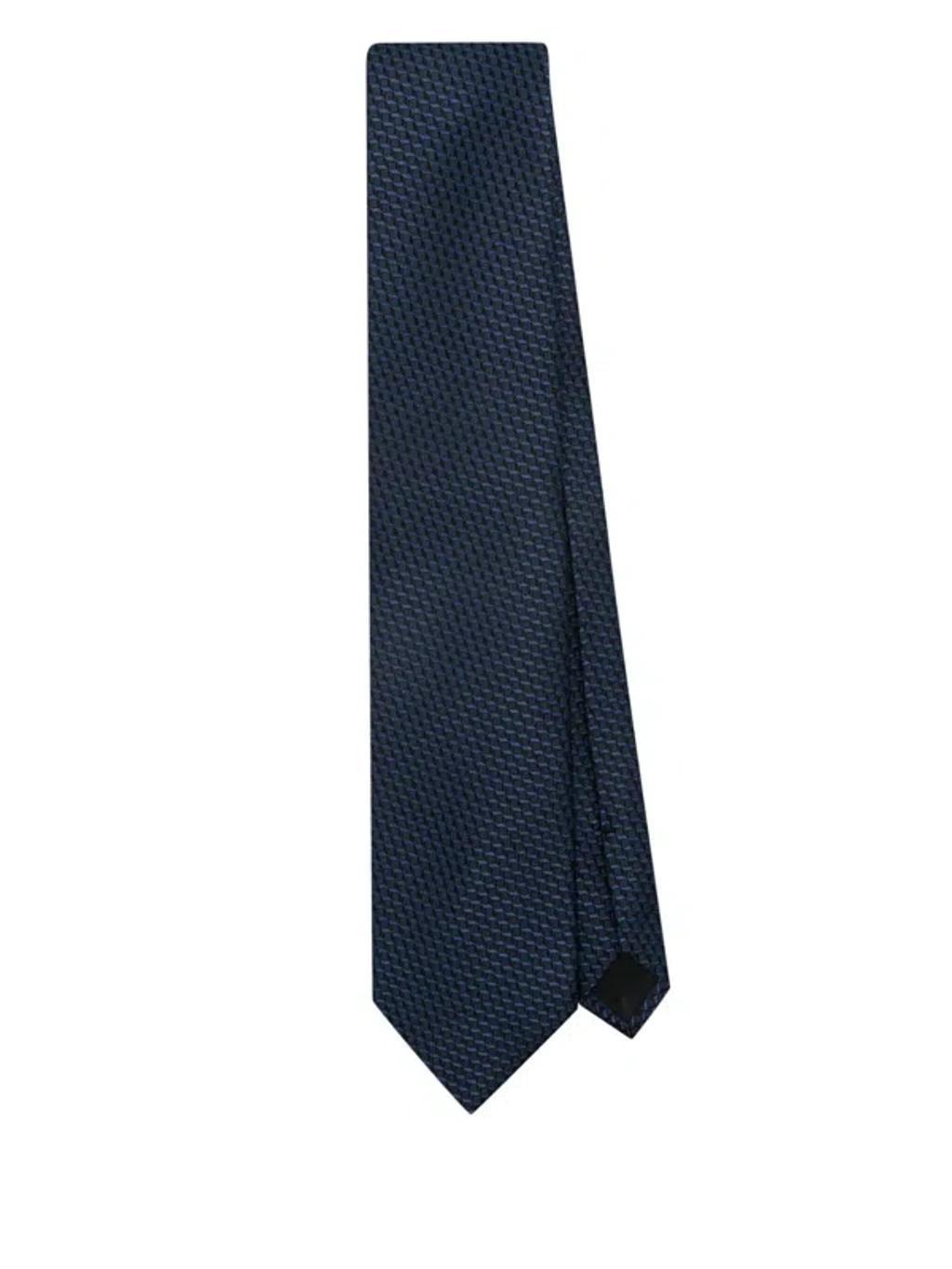 TOM FORD Textured Tie In Blue Product Image