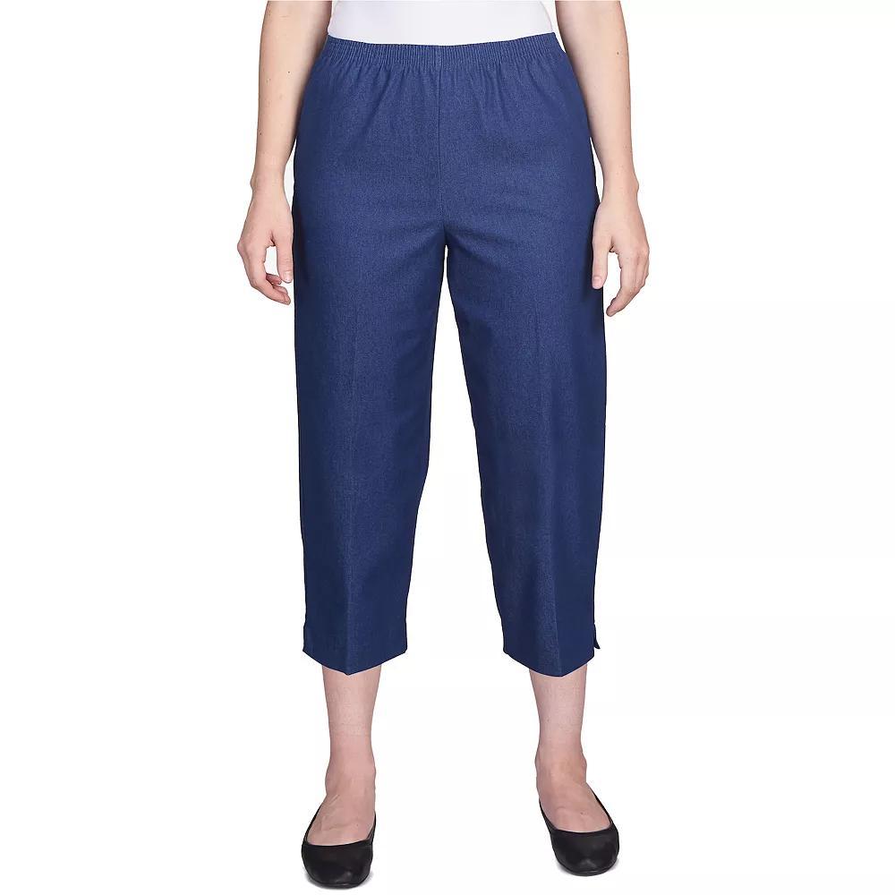 Womens Alfred Dunner Pull-On Denim Capri Pants Product Image