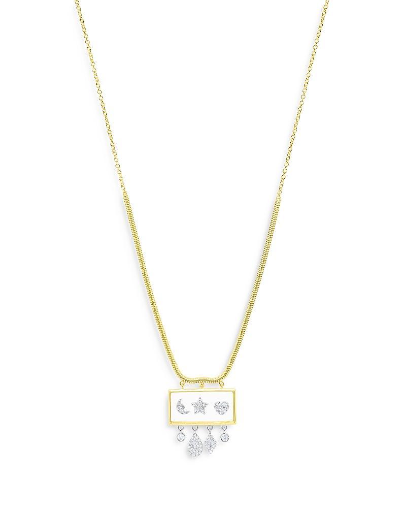 MEIRA T 14k White Gold & 14k Yellow Gold Rectangle Symbol Pendant Necklace, 18 In White/gold Product Image