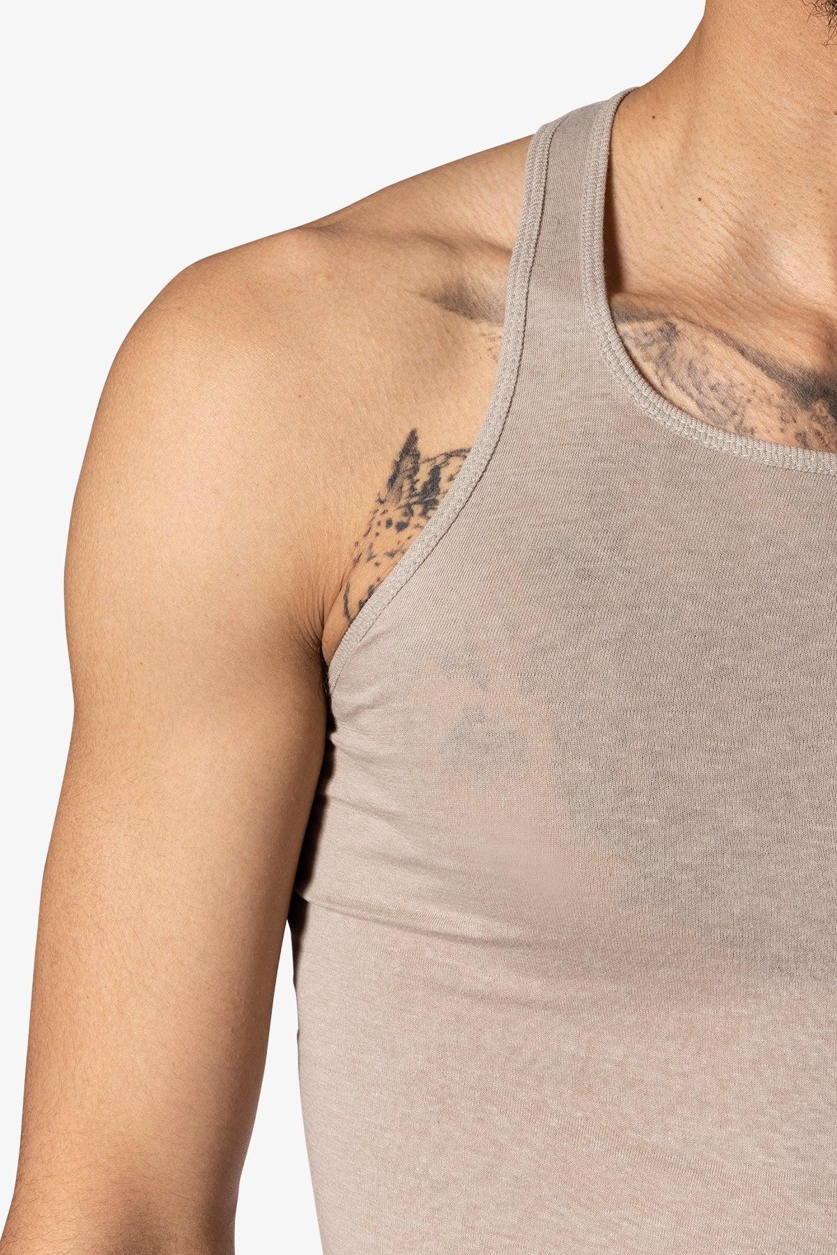 Sheer Knit Racer Tank - Bone Product Image