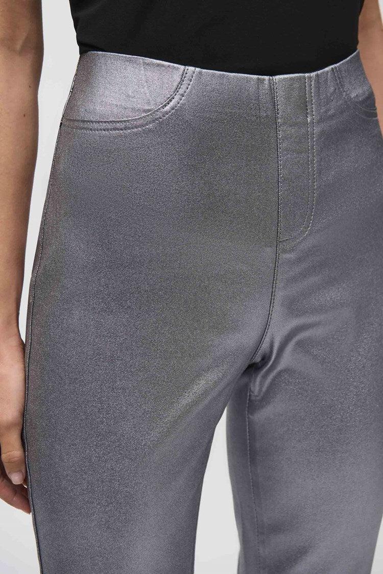 Metallic Coated Classic Slim Denim Pants Product Image