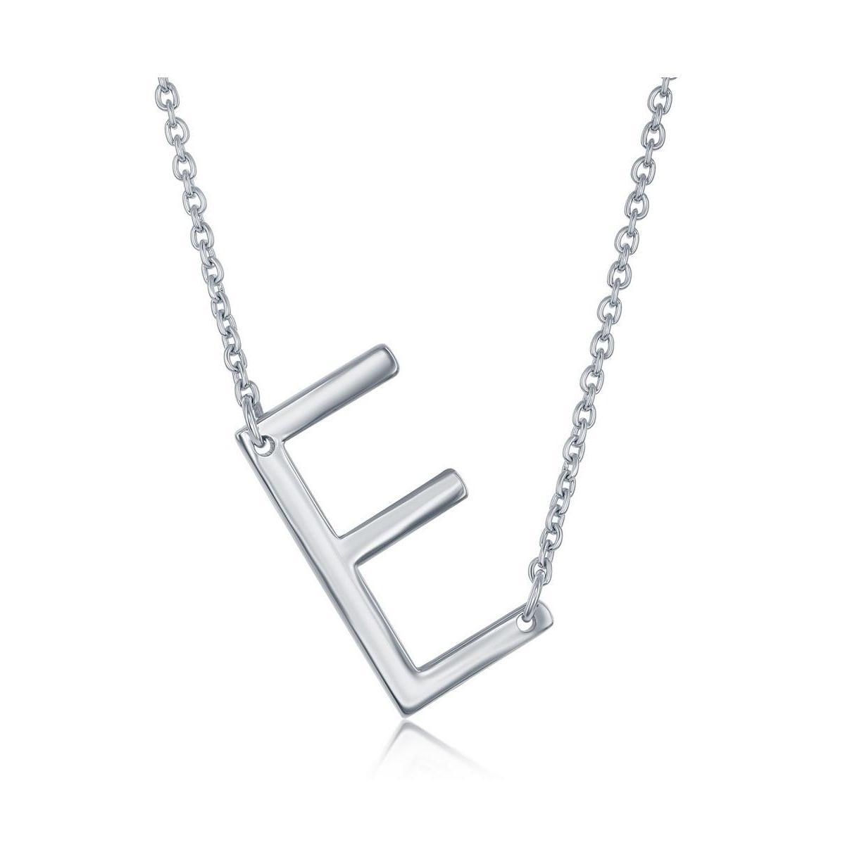 Sterling Silver Sideways Initial Necklace, Women's, Size: 16-18" ADJ, Sterling P Product Image