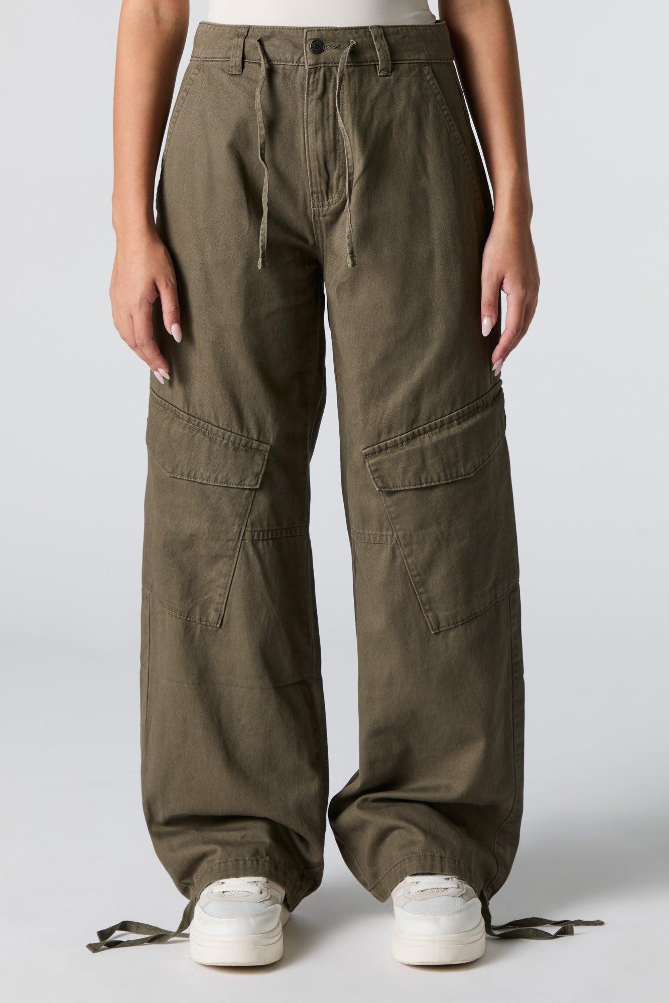 Drawstring Hem Baggy Cargo Pant Female Product Image