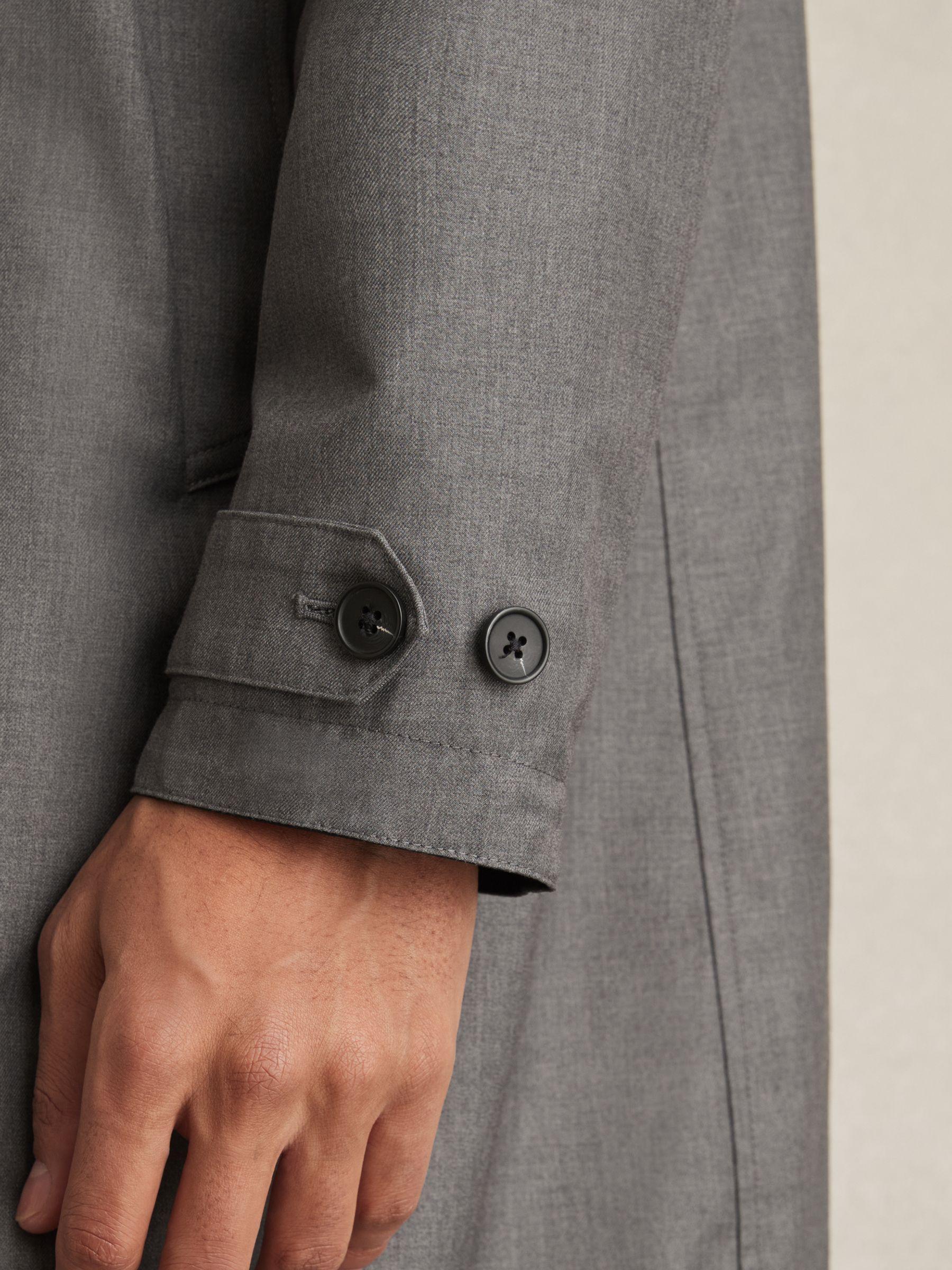 Reversible Mid-Length Coat in Navy/Grey Product Image