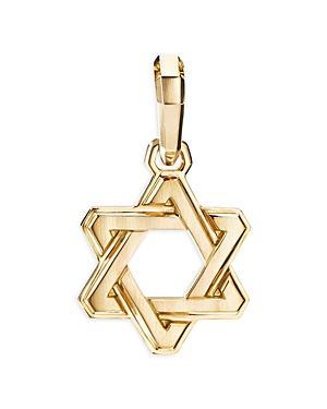 Mens Deco Star of David Pendant in 18K Yellow Gold, 24MM Product Image