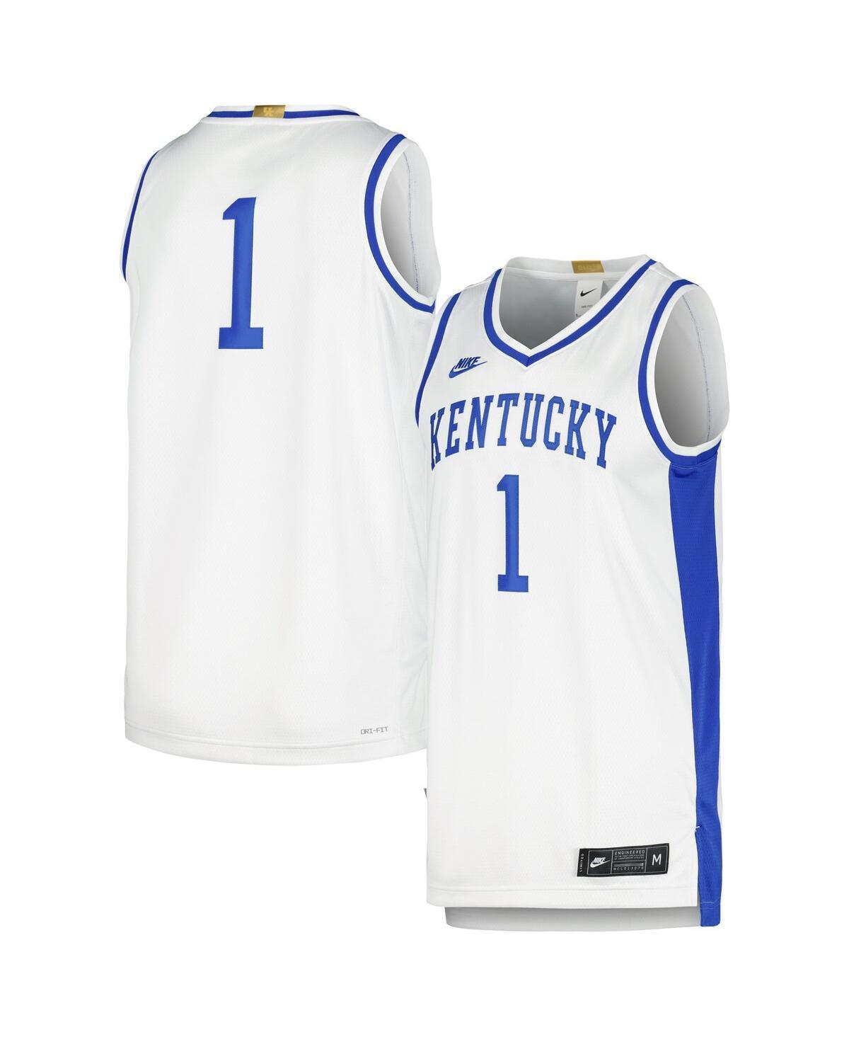 Men's Nike White #1 Kentucky Wildcats Limited Retro Jersey, Size: Small Product Image