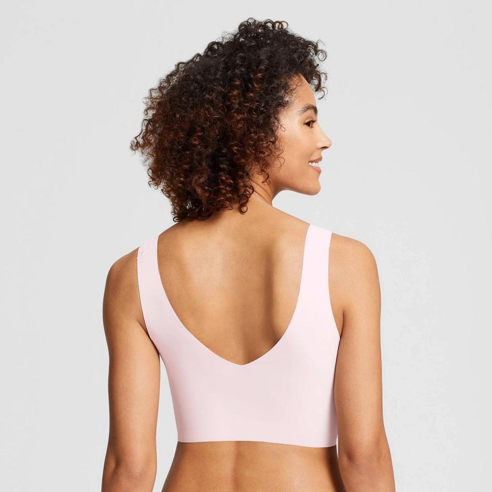 True & Co. True Everybody Women's V Neck Bra - Pale S: Seamless Knit Bralette, Lightly Lined, Removable Padding, Wireless Product Image