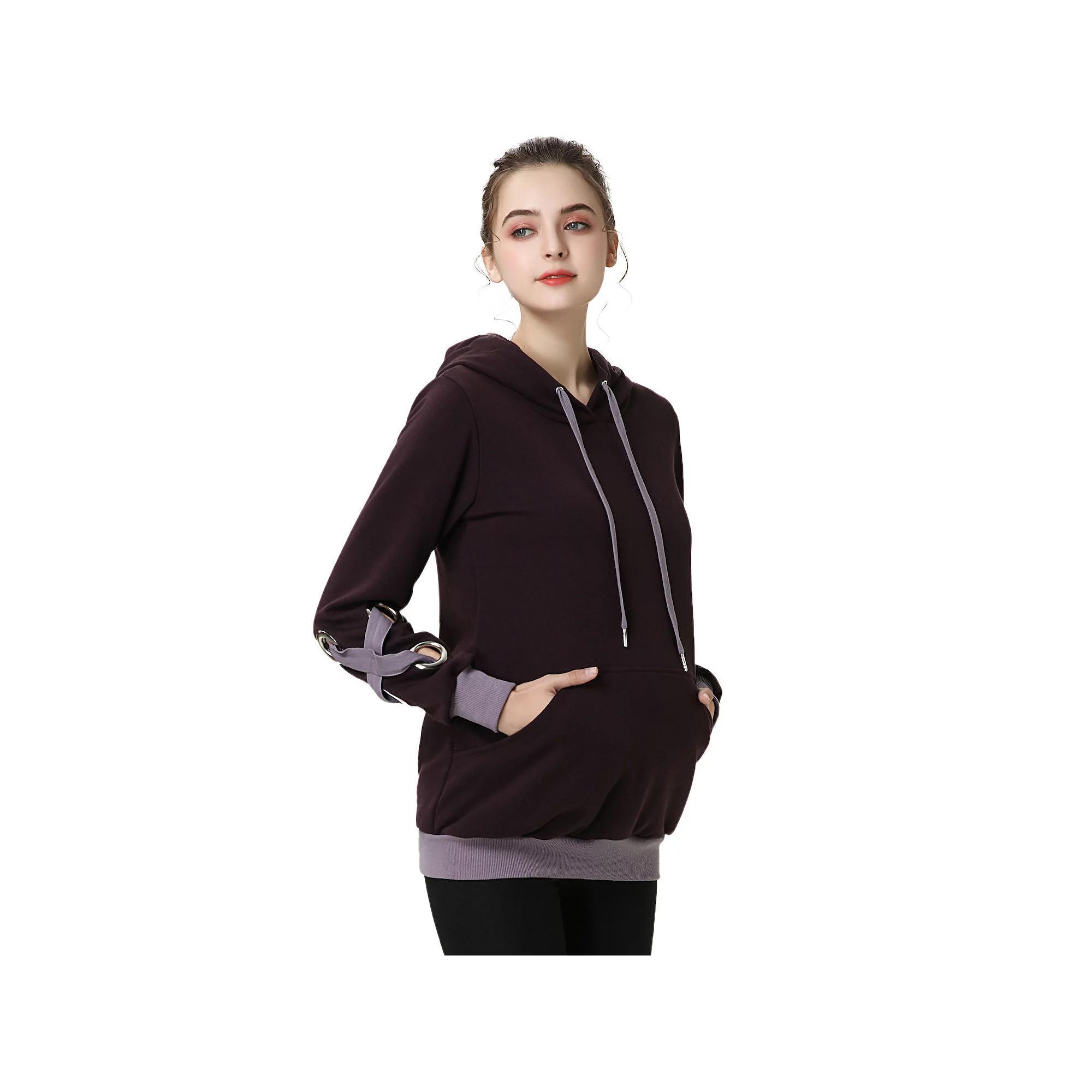 Maternity Pokkori Active Hoodie, Womens Purple Product Image