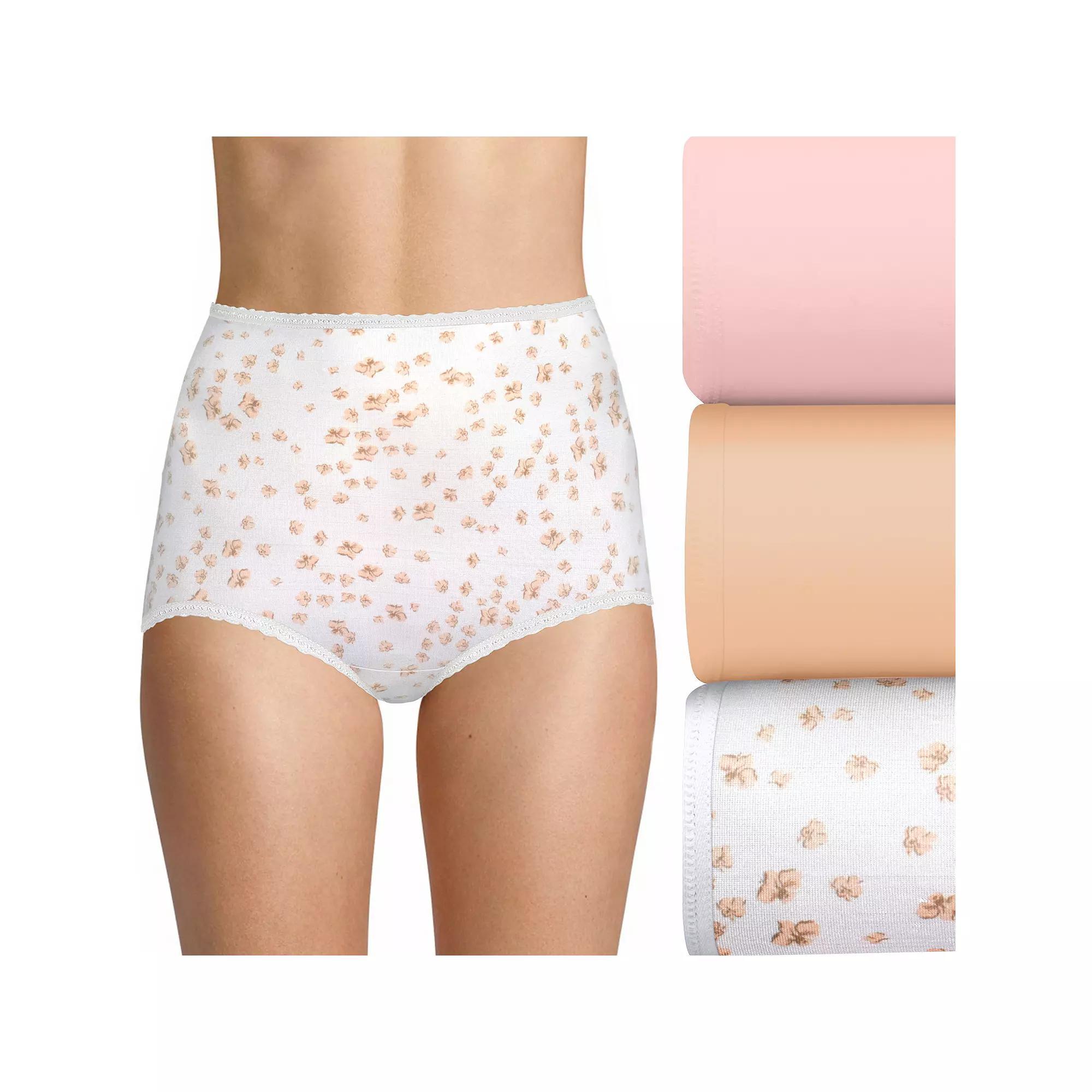 Bali Skimp Skamp 3-Pack Brief Underwear DFA633, Women's, Size: 7, Pink Glass Blue Product Image