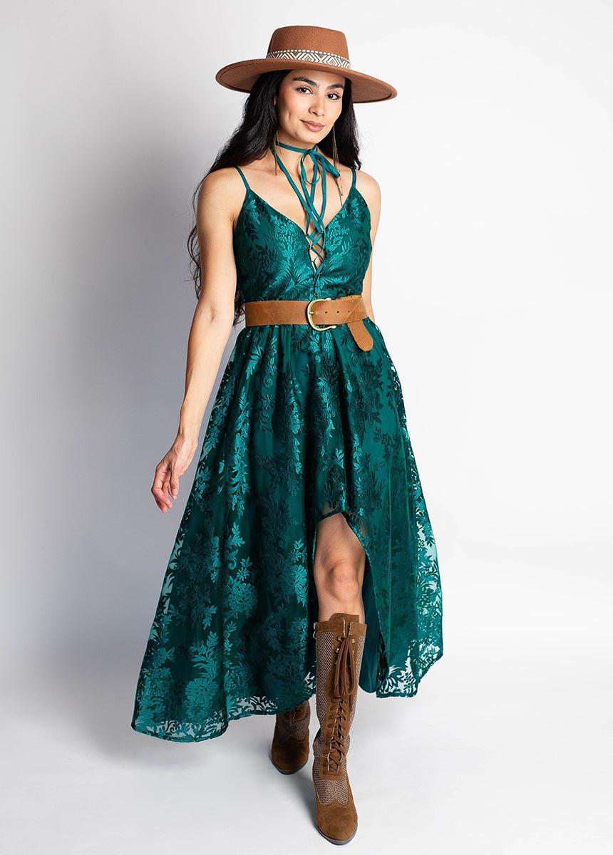 Holli Dress in Ocean Teal Female Product Image