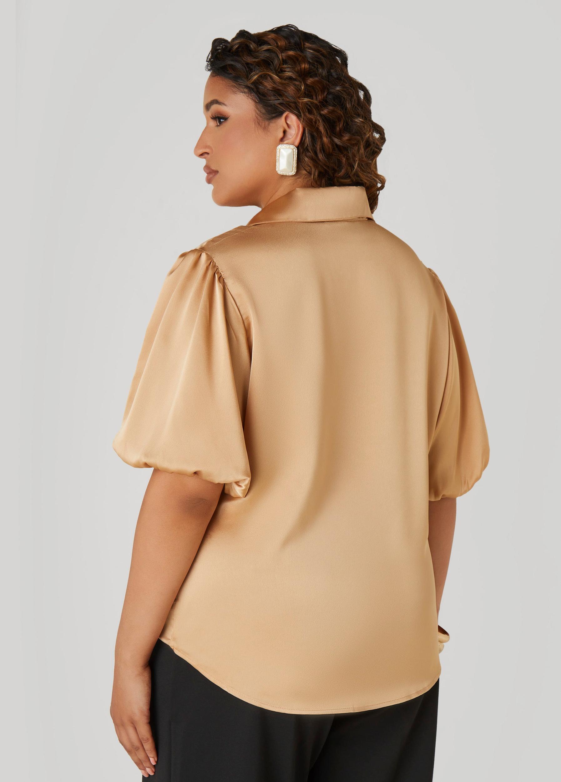 Ruched Satin Shirt Product Image