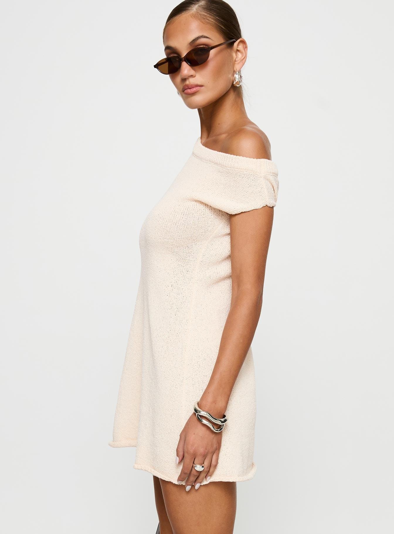 Liberation Off The Shoulder Mini Dress White Product Image