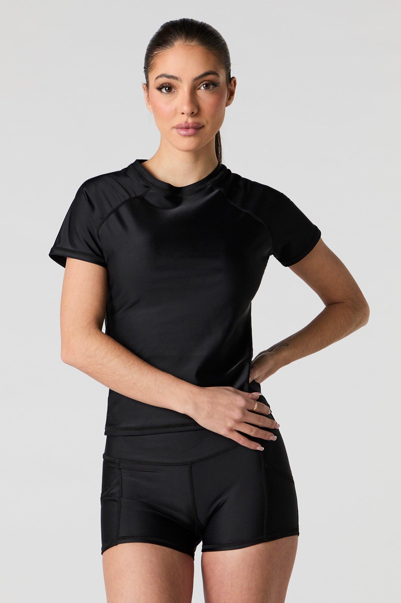 Short Sleeve Rashguard Swim Top Female Product Image