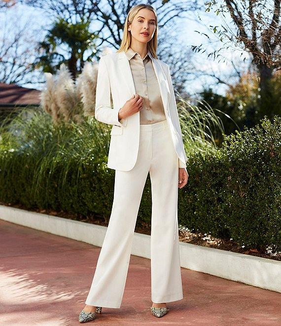 Antonio Melani Yana Button Front Point Collar Long Sleeve Stretch Silk Charmeuse Blouse Product Image