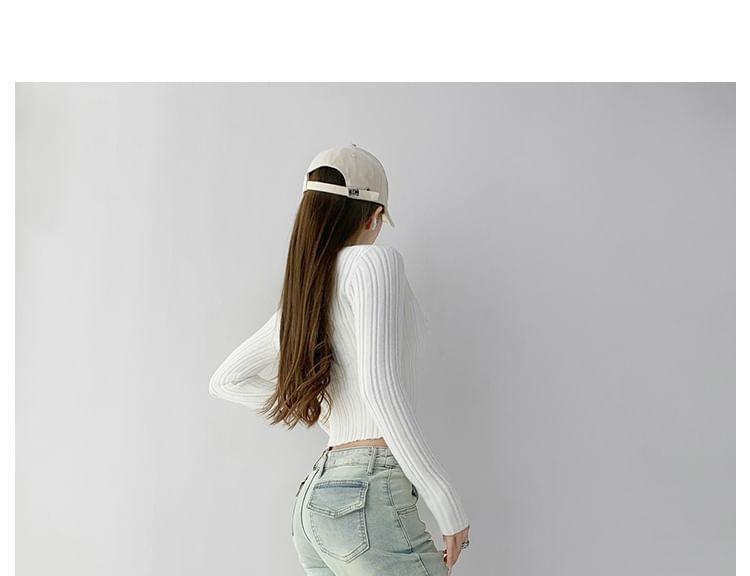 Washed Low-Waist Flared Jeans Product Image