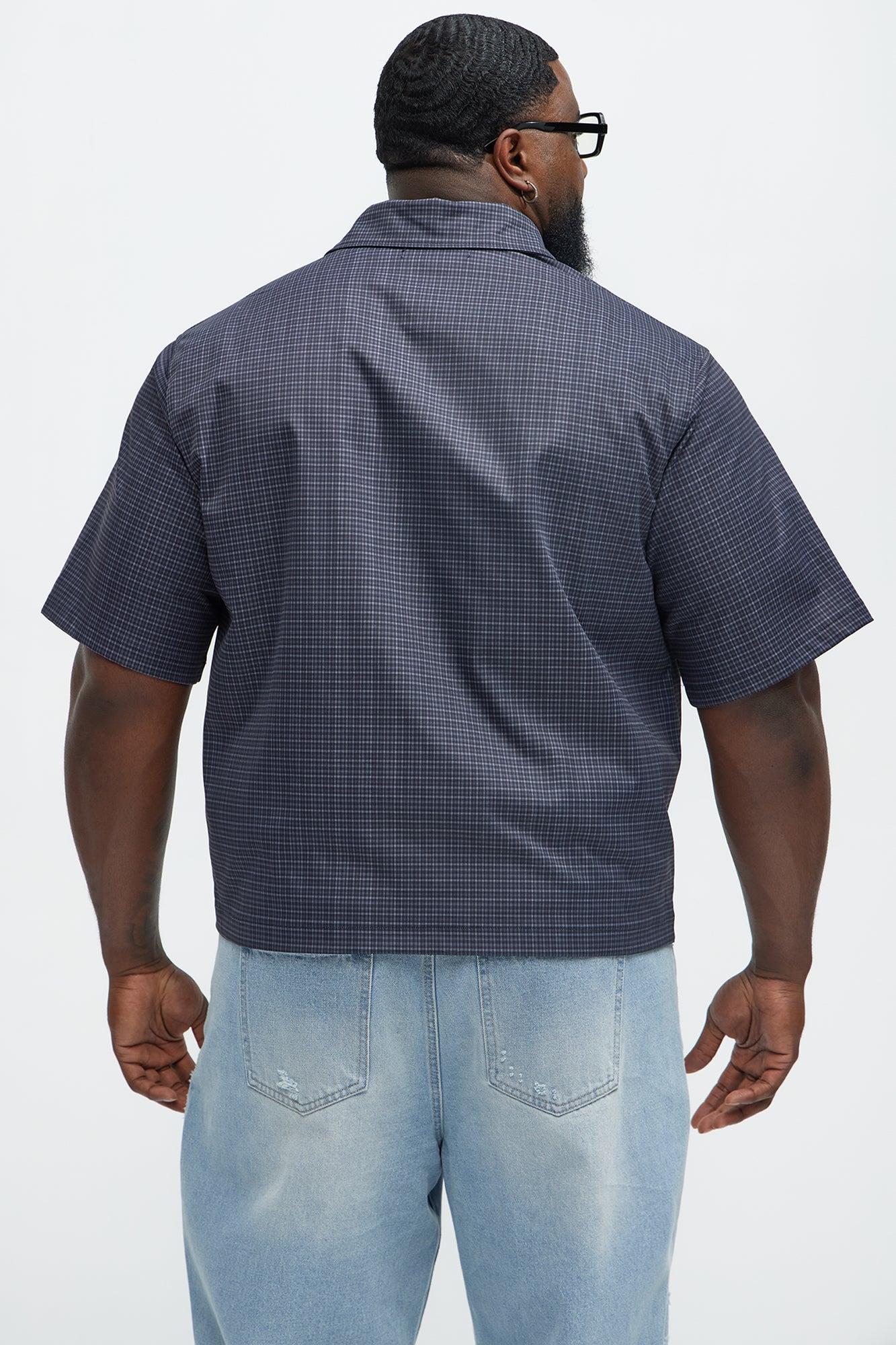 Cropped Pin Up Graphic Button Up Shirt - Black/combo Product Image