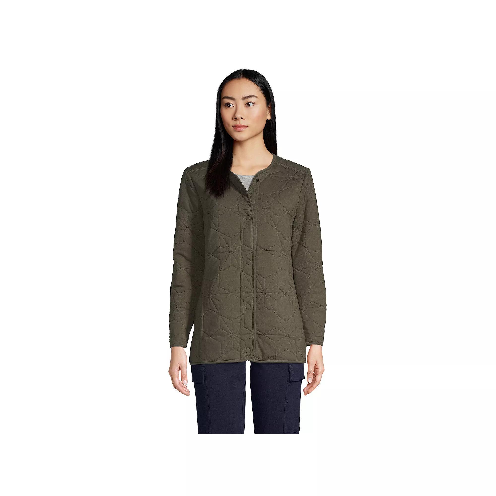 Women's Lands' End Insulated Cotton Long Jacket, Size: Small, Wood Lily Product Image