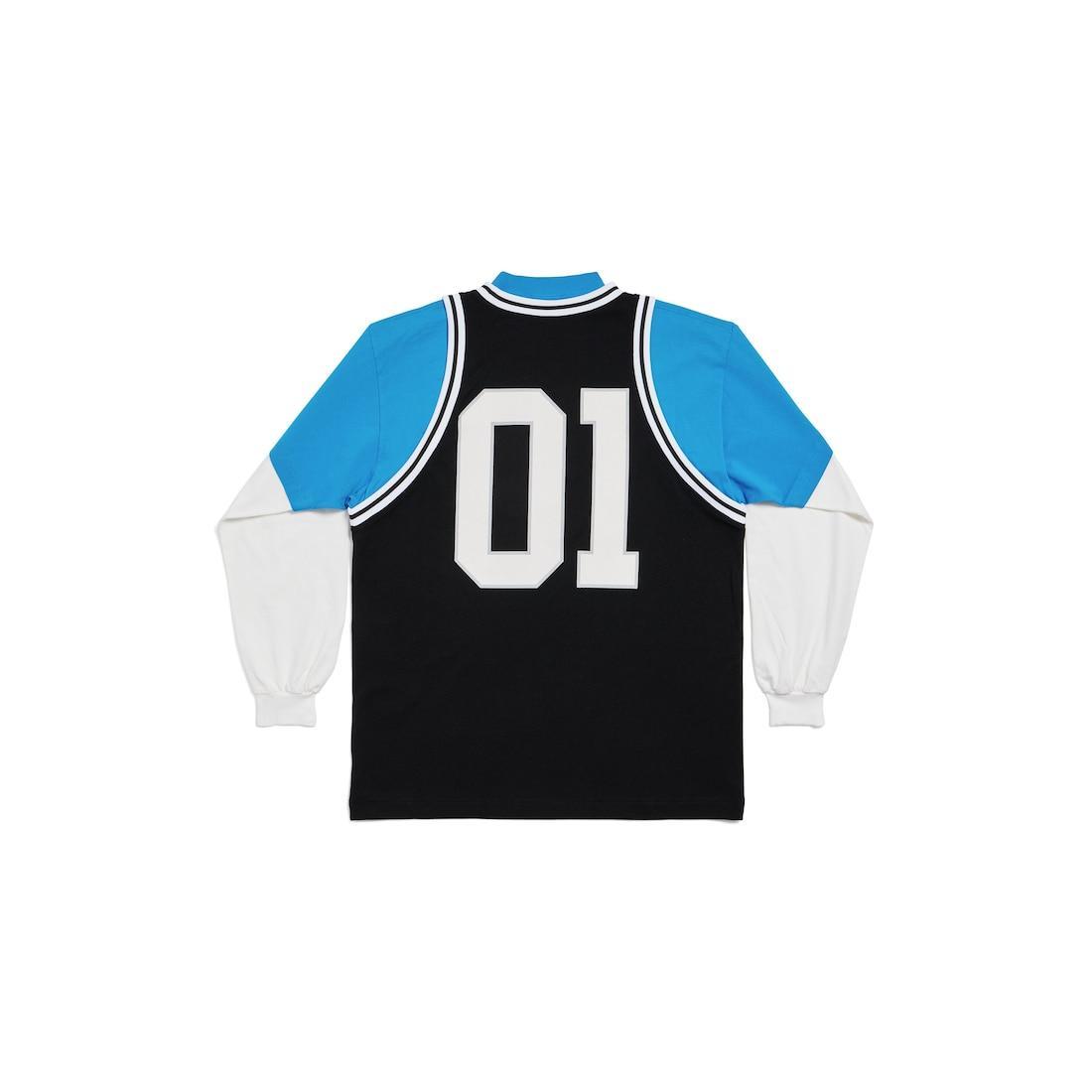 Men's Basketball Series - Layered Long Sleeve T-shirt in Black/white Product Image