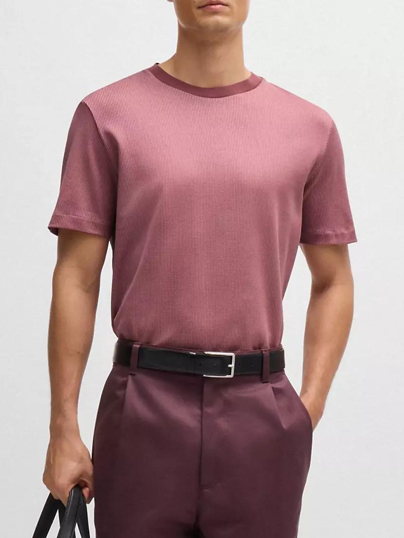 Regular-Fit T-Shirt in Structured Cotton Product Image