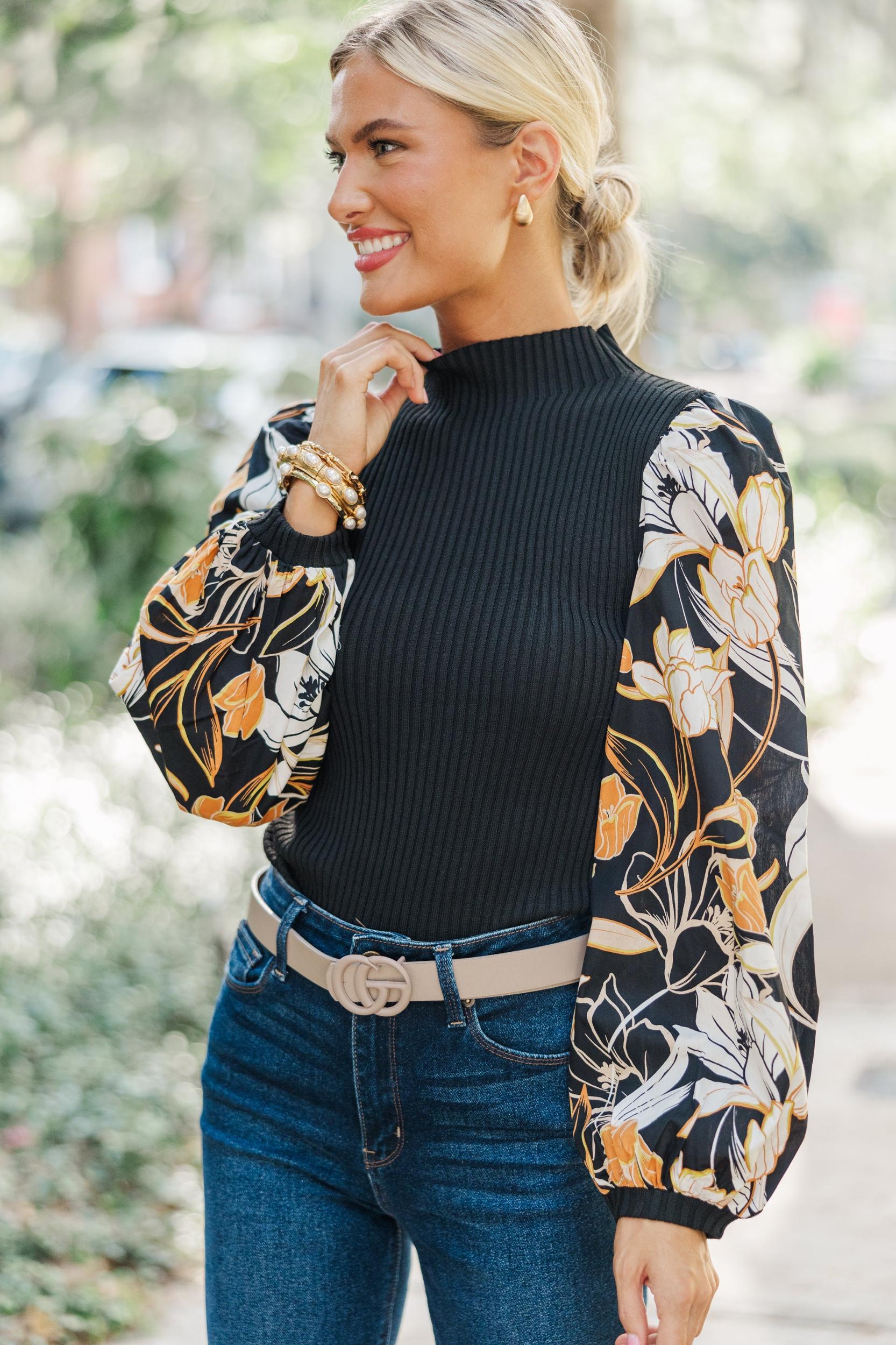 More Than Love Black Floral Blouse Female Product Image