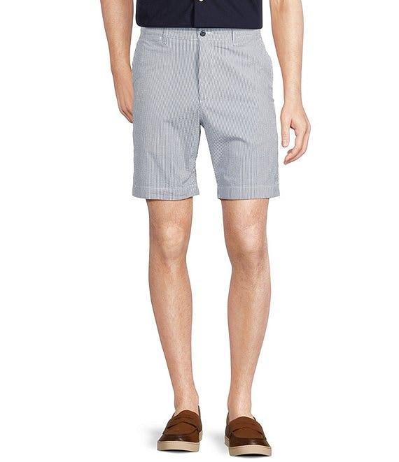 Cremieux Blue Label Seersucker Stripe Madison Classic Fit 8#double; Inseam Shorts Product Image
