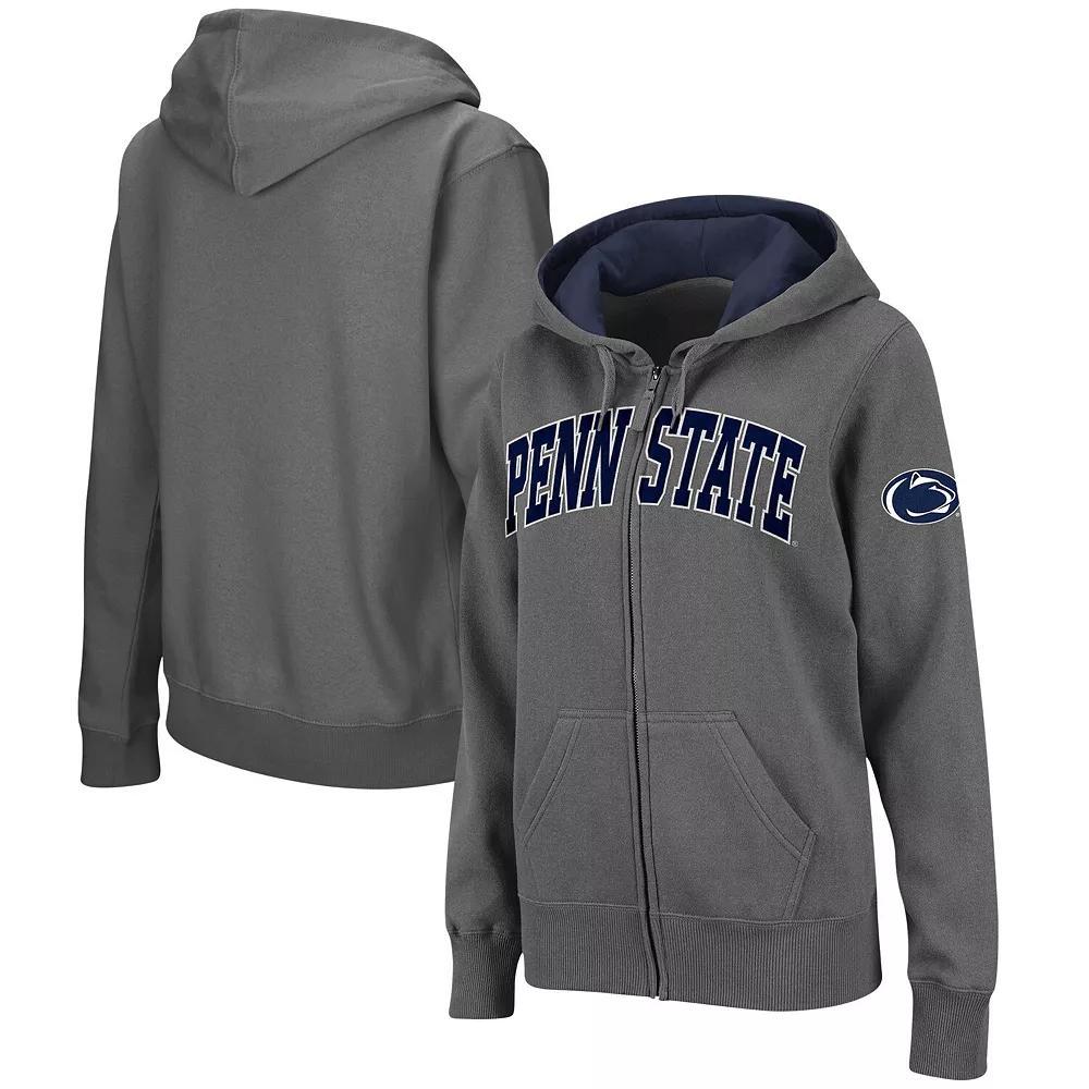 Women's Colosseum  Charcoal Penn State Nittany Lions Arched Name Full-Zip Hoodie, Size: Medium Product Image